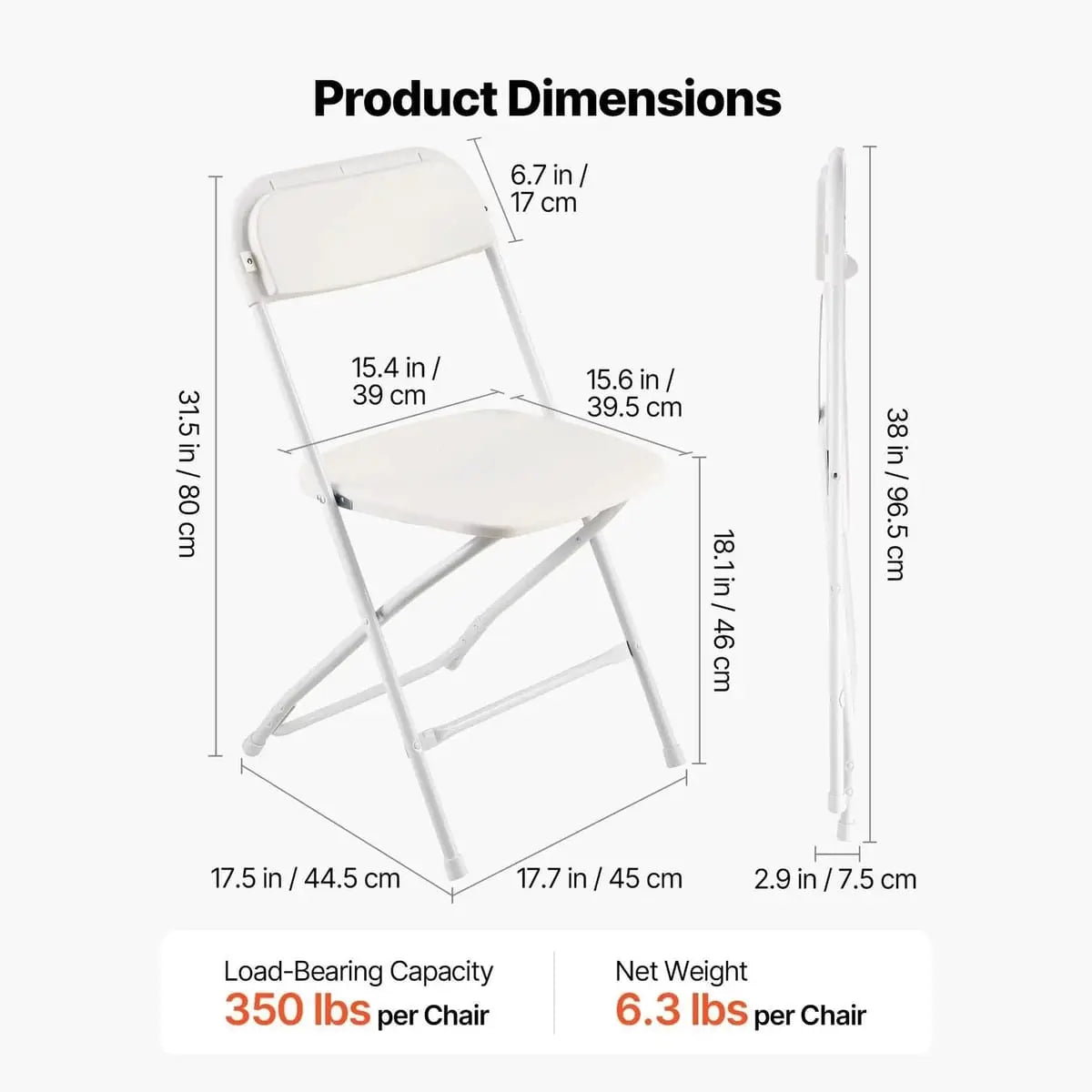 Premium heavy-duty metal folding chair by Platinum-Level Office Chairs, rust-resistant for outdoor and indoor use.