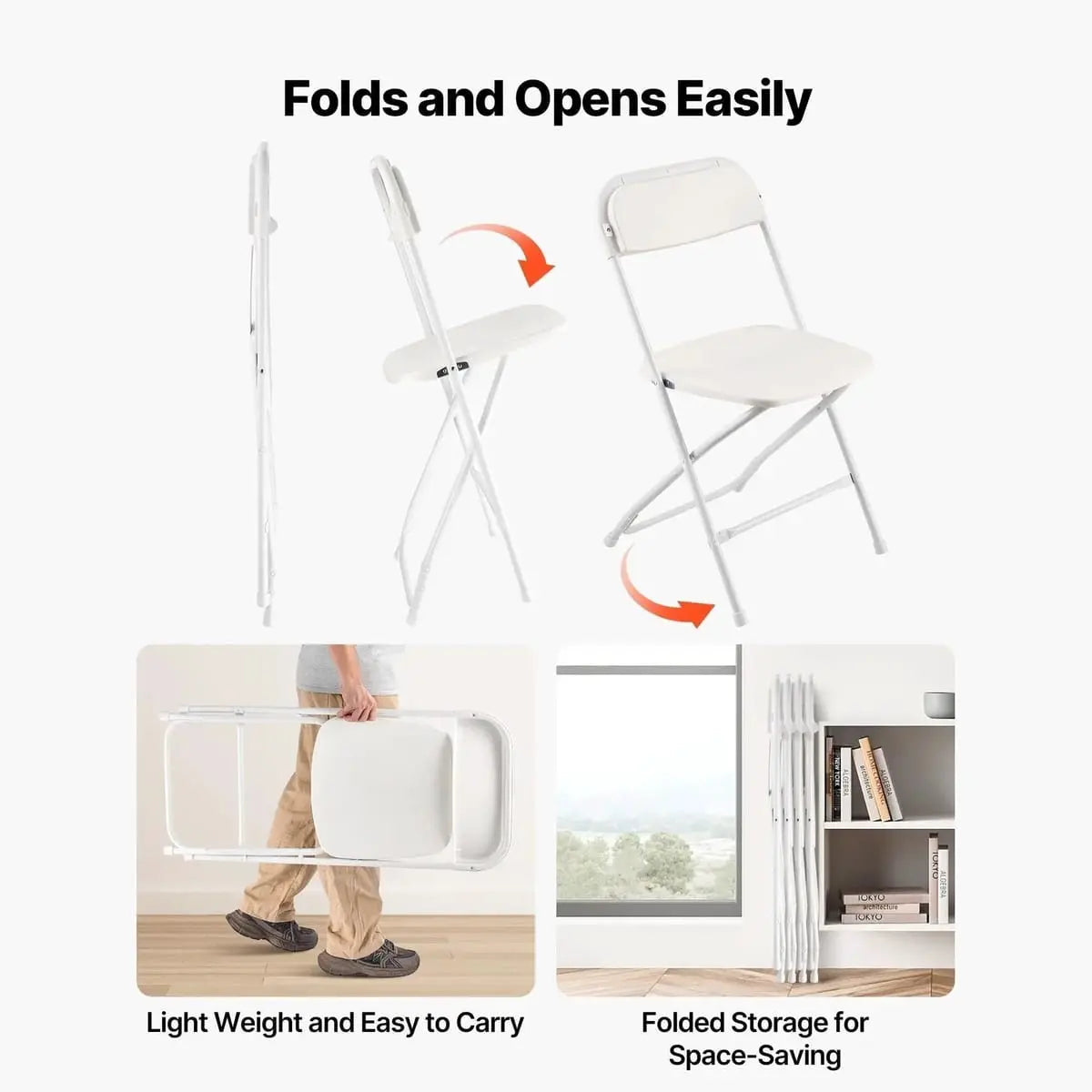 Premium heavy-duty metal folding chair by Platinum-Level Office Chairs, anti-rust for outdoor and indoor use.
