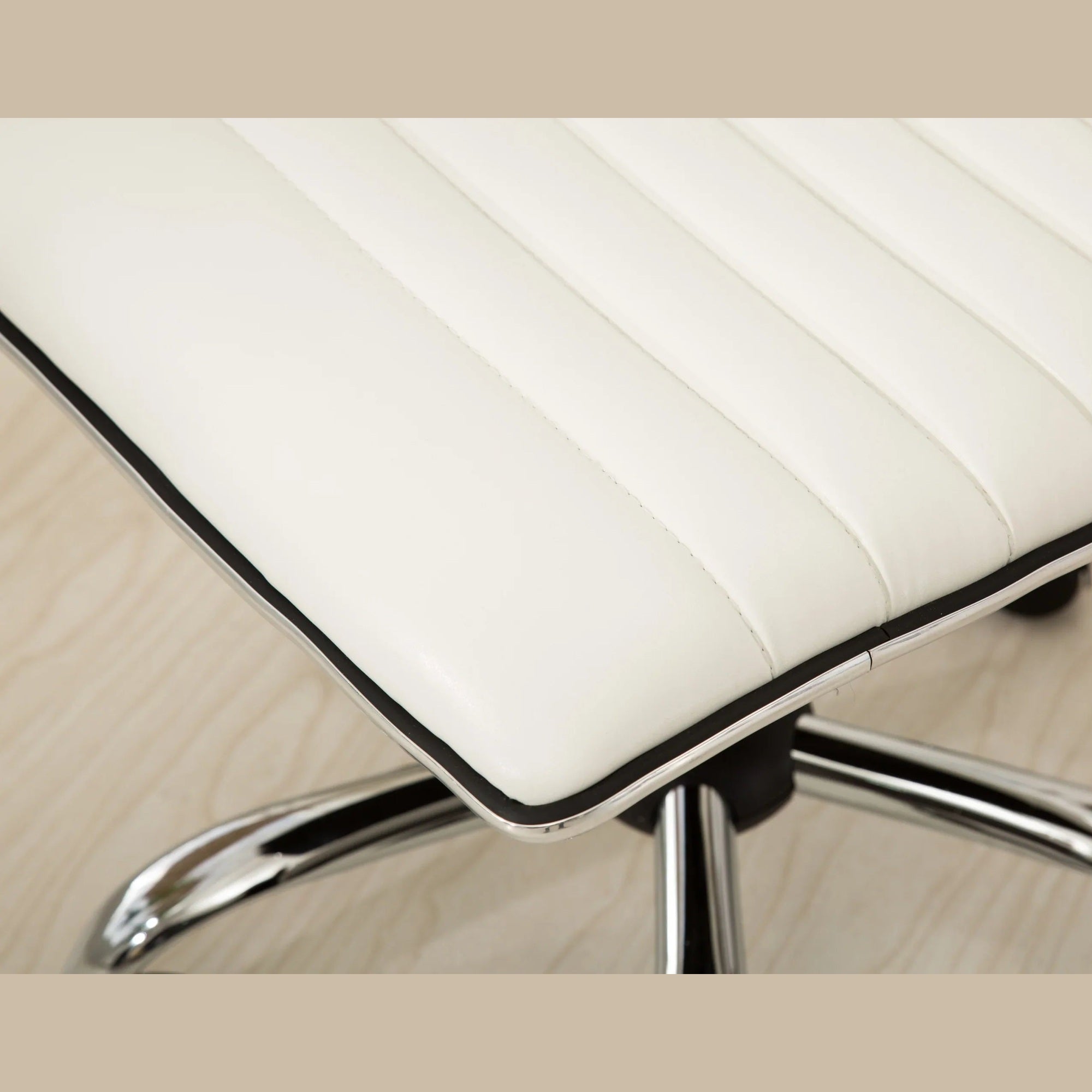 White Fremo Chromel adjustable air lift office chair by Platinum-Level Office Chairs, featuring ergonomic design and adjustable height.