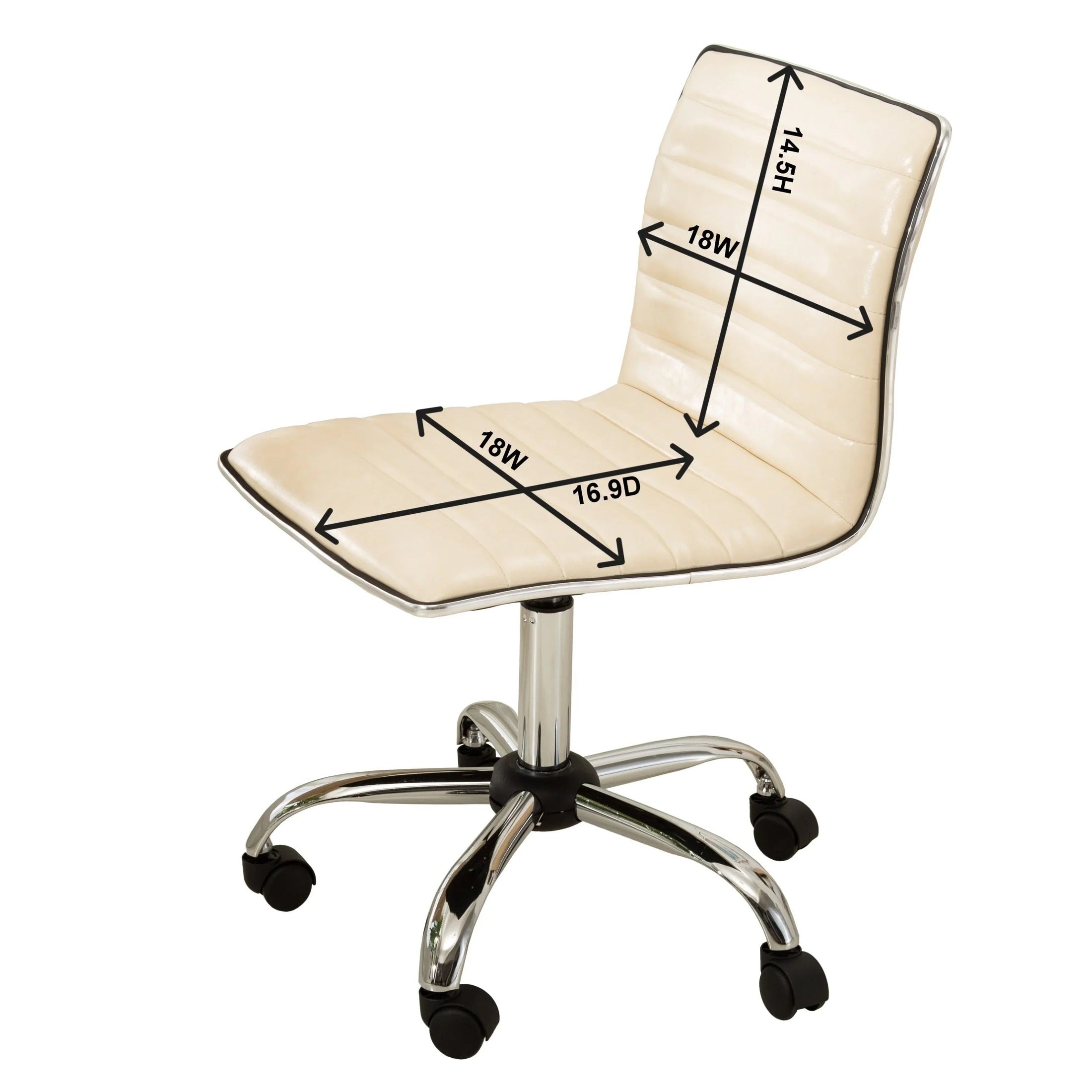 White Fremo Chromel adjustable air lift office chair by Platinum-Level Office Chairs with ergonomic design and padded seat