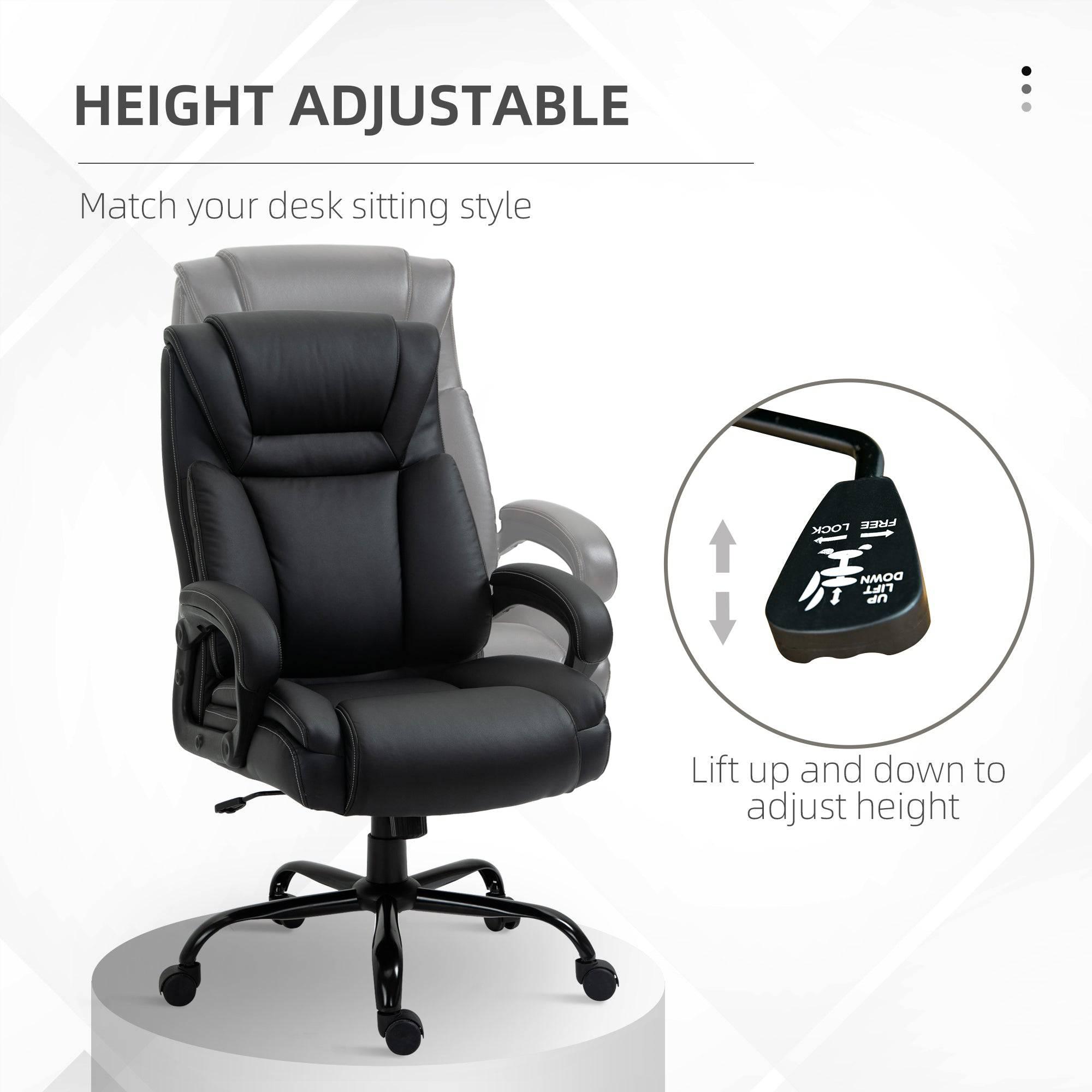 Heavy-Duty Big and Tall Executive Office Chair for 400lbs Black - Platinum-Level Office Chairs