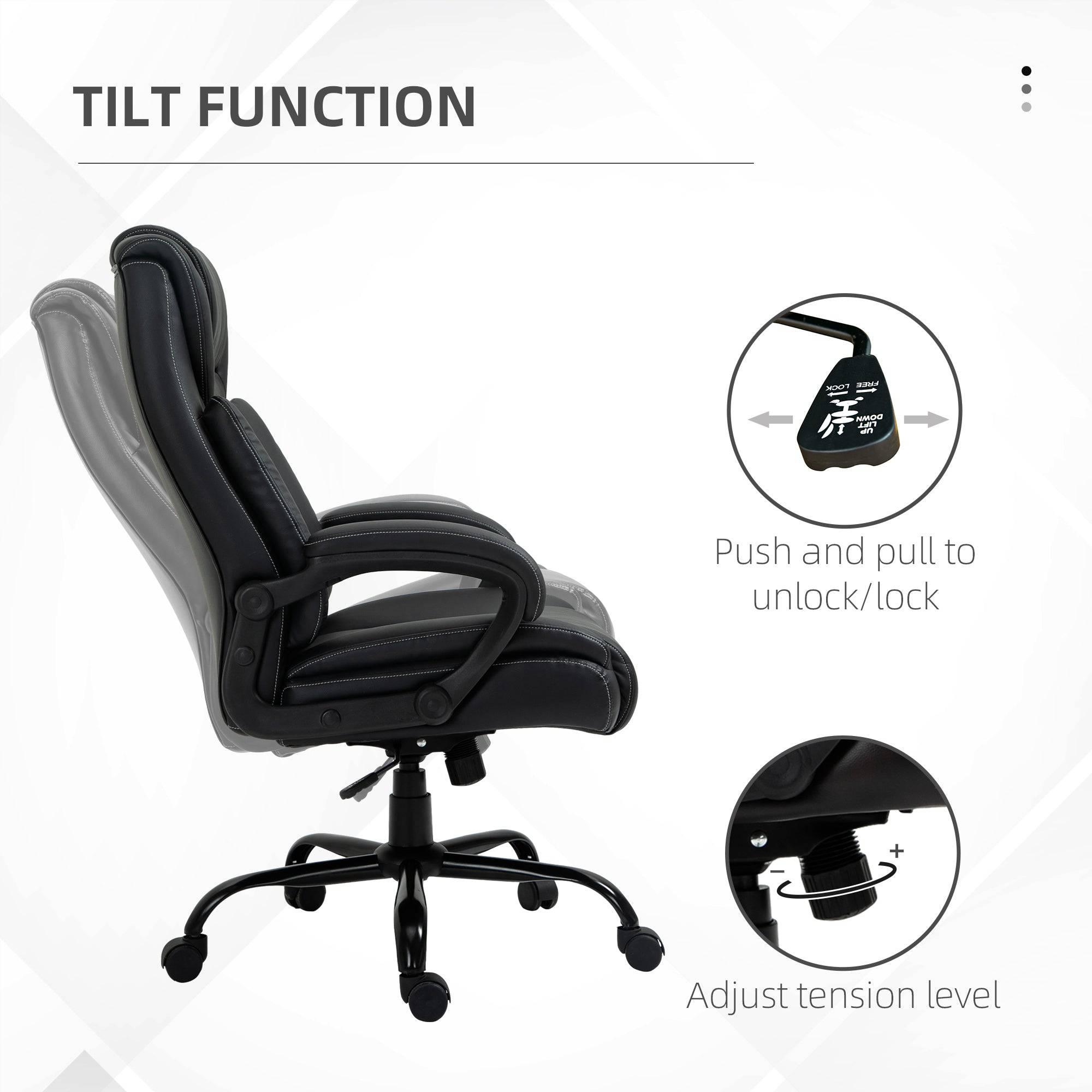 Heavy-Duty Big and Tall Executive Office Chair for 400lbs Black - Platinum-Level Office Chairs