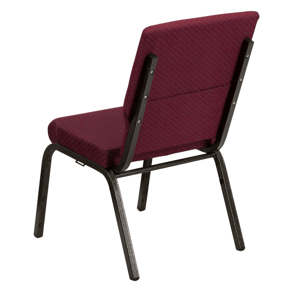 HERCULES Series Stacking Church Chair - 18.5''W Burgundy Fabric with Gold Vein Frame - Platinum-Level Office Chairs