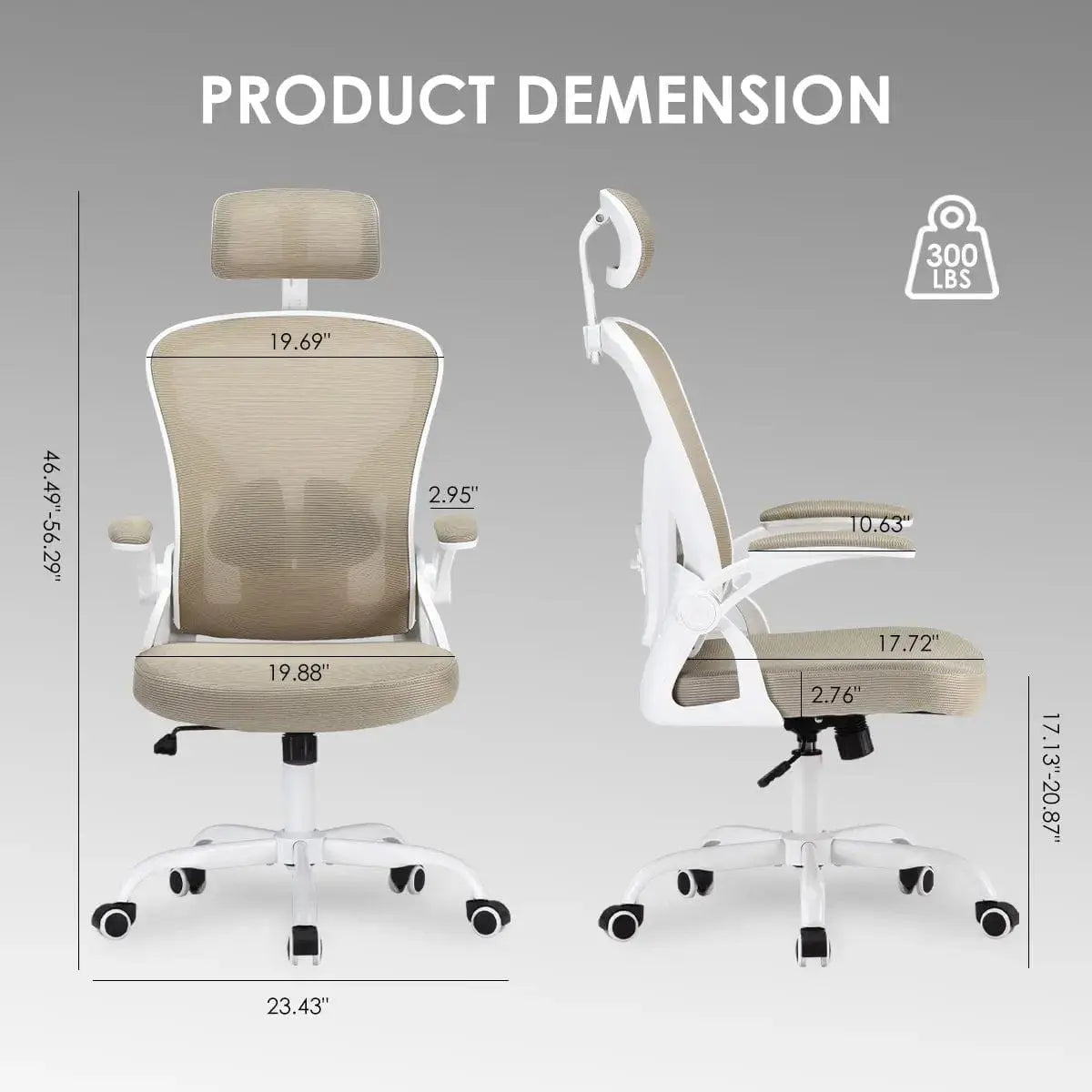 High Back Ergonomic Office Desk Chair with Adjustable Lumbar Support Platinum-Level Office Chairs