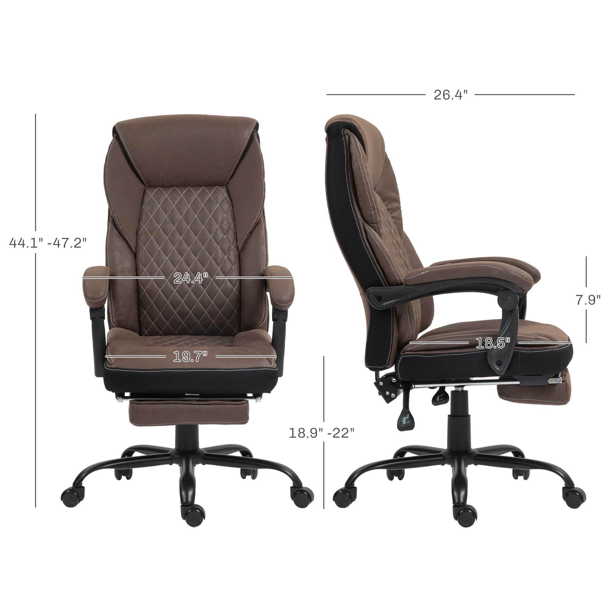 Luxurious Big and Tall Ergonomic Office Chair with Footrest, Reclining Swivel Design, Adjustable Height, and High Back Support in Dark Brown - Platinum-Level Office Chairs