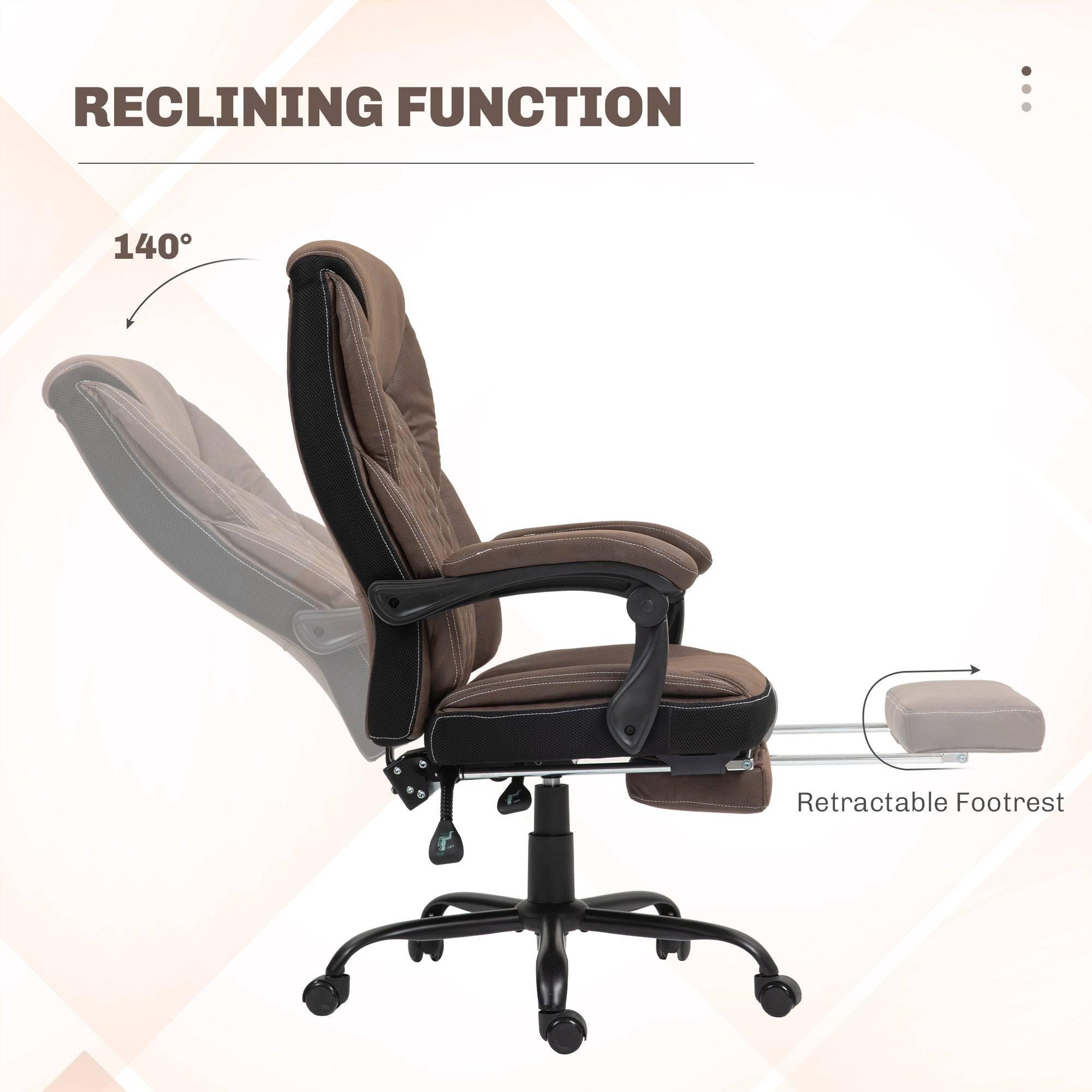 Luxurious Big and Tall Ergonomic Office Chair with Footrest, Reclining Swivel Design, Adjustable Height, and High Back Support in Dark Brown - Platinum-Level Office Chairs