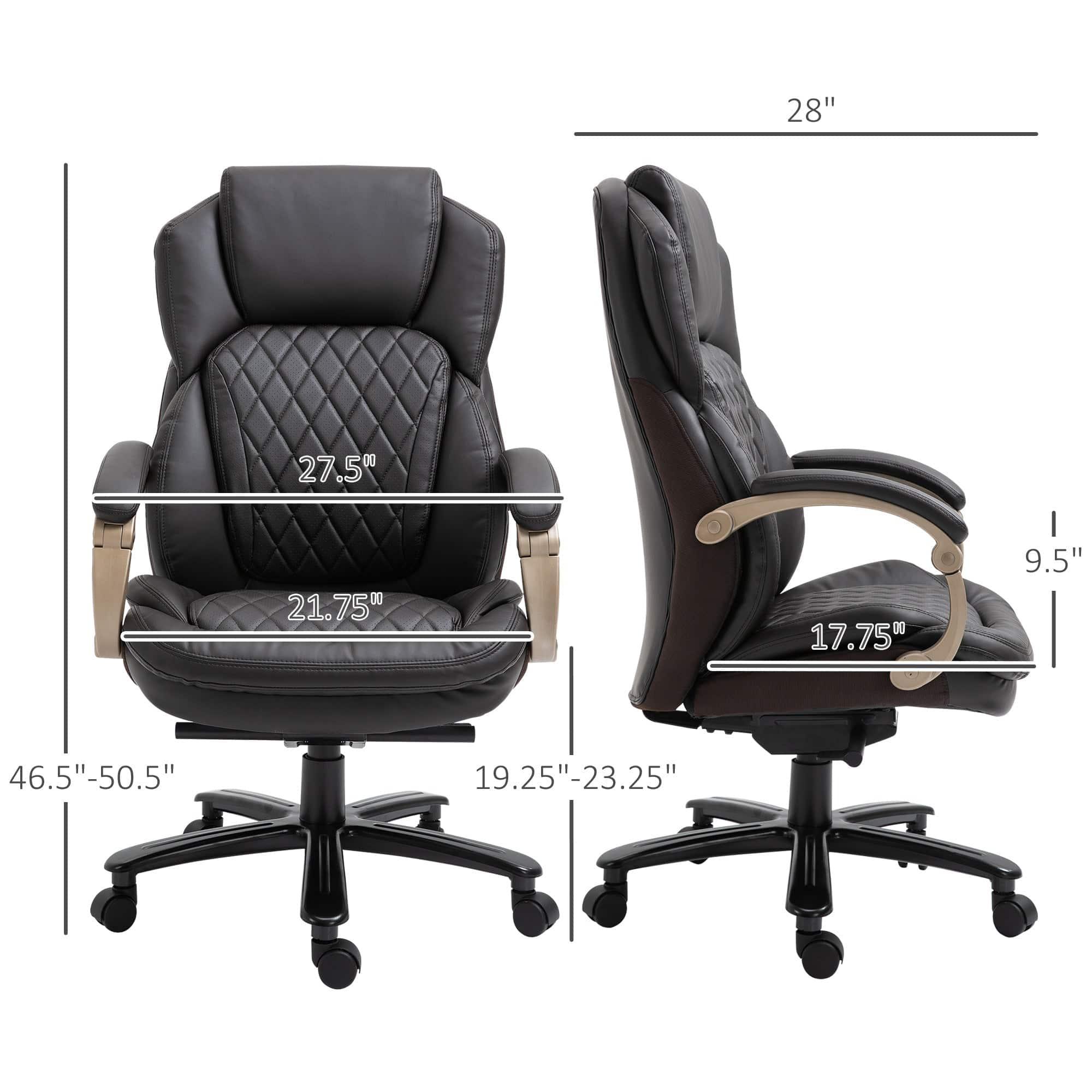 Luxurious Big and Tall Executive Office Chair in Rich Brown PU Leather - Platinum-Level Office Chairs
