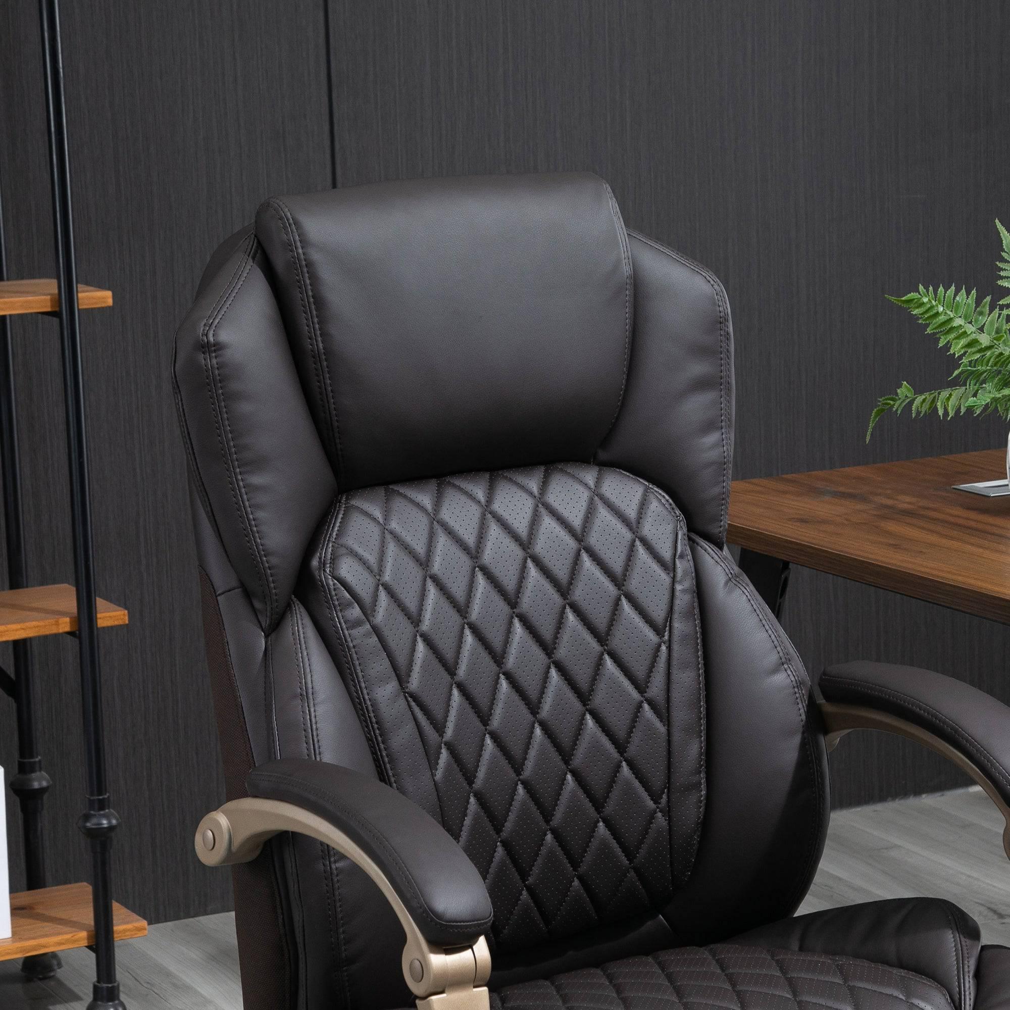 Luxurious Big and Tall Executive Office Chair in Rich Brown PU Leather - Platinum-Level Office Chairs
