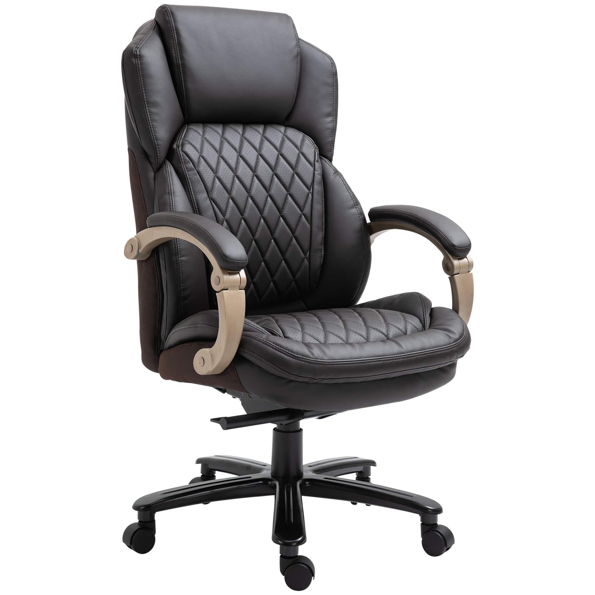 Luxurious Big and Tall Executive Office Chair in Rich Brown PU Leather - Platinum-Level Office Chairs