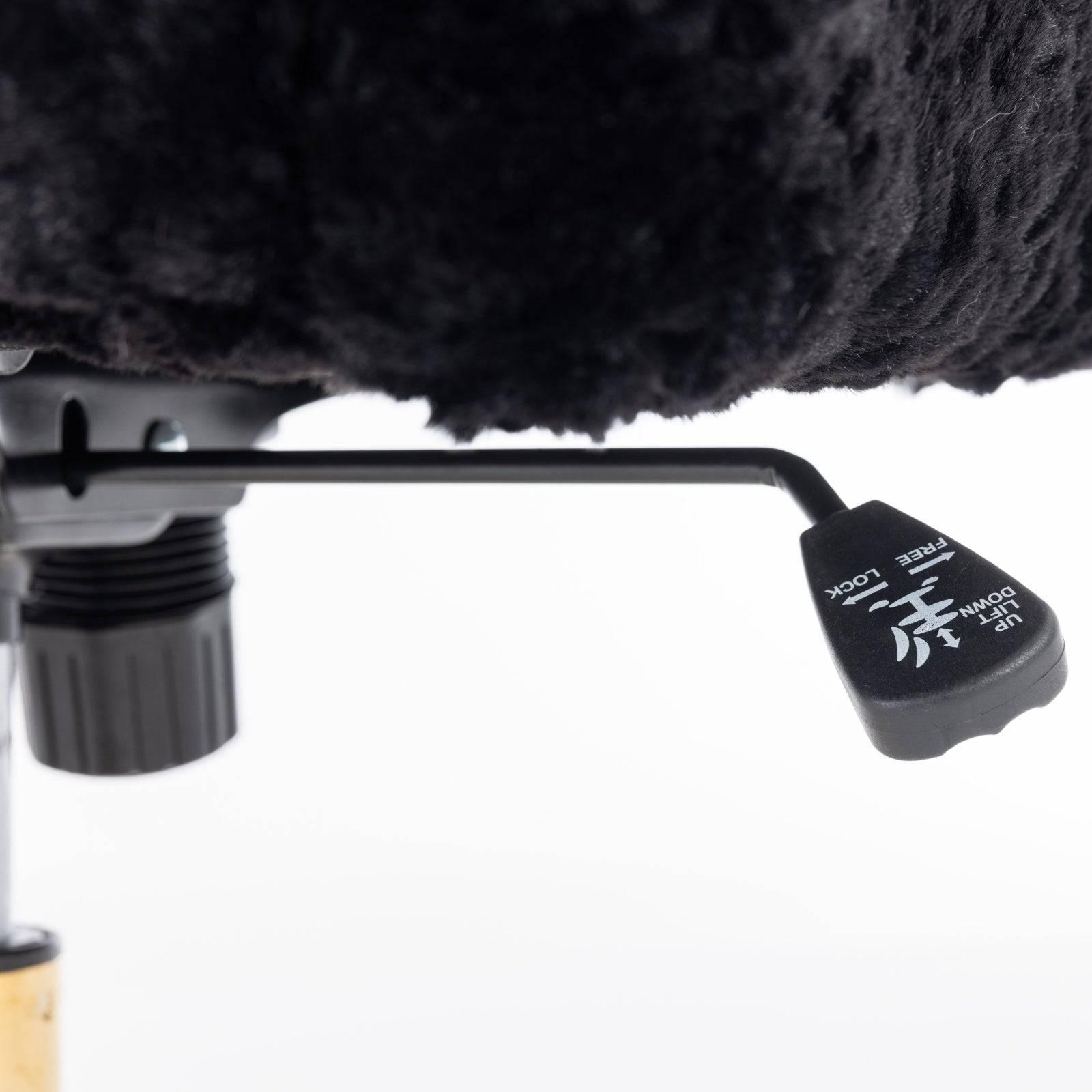 Luxurious Black Upholstered Office Chair with Golden Metal Base - Adjustable Swivel Design for Home and Vanity Use - Platinum-Level Office Chairs