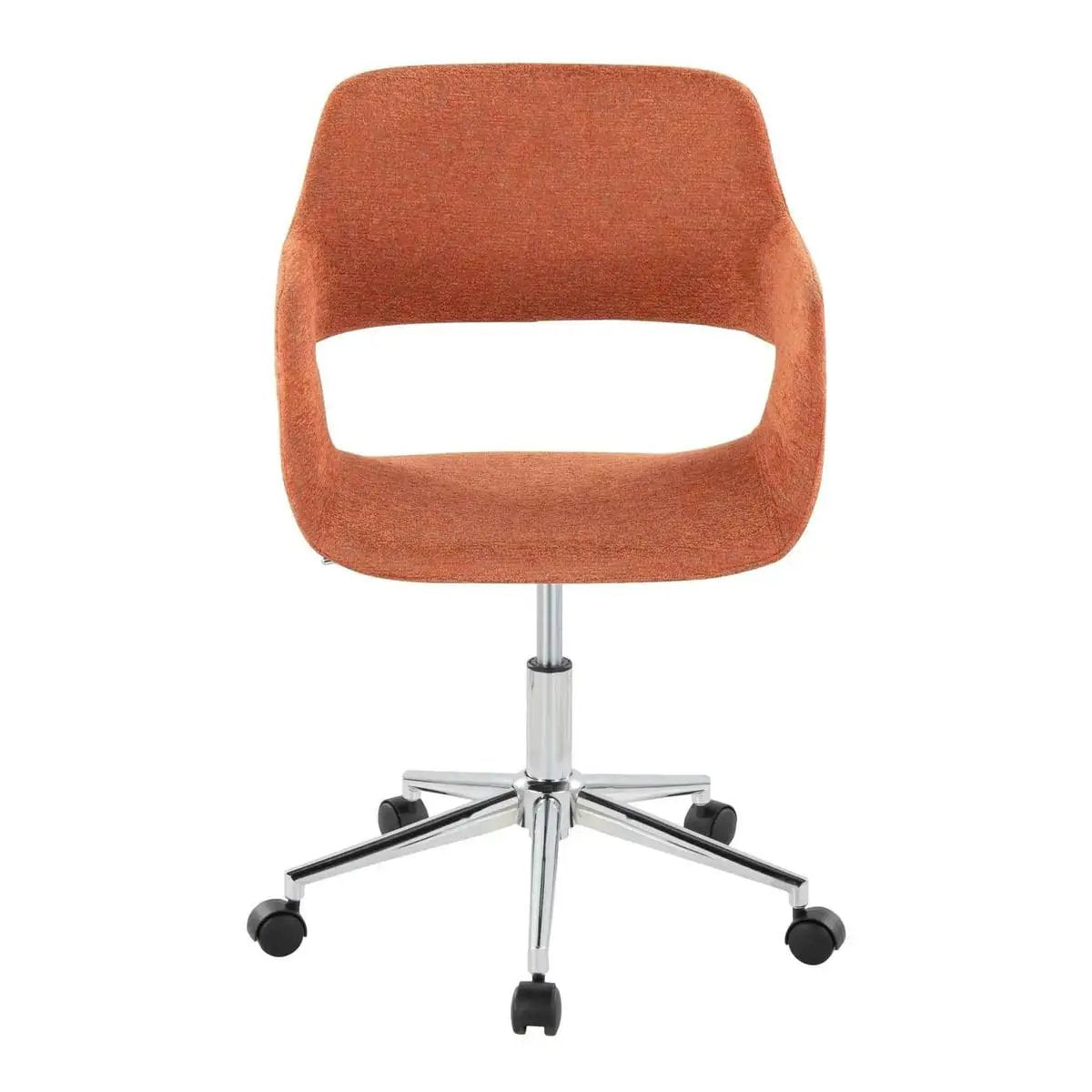 Margarite Task Chair By LumiSource Sleek Chrome Frame With Orange - Platinum-Level Office Chairs