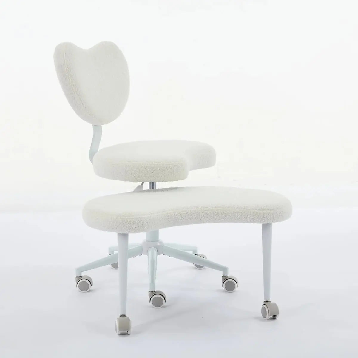Ivory meditation chair with wheels for ADHD, Platinum-Level Office Chairs, designed for cross-legged sitting and relaxation.