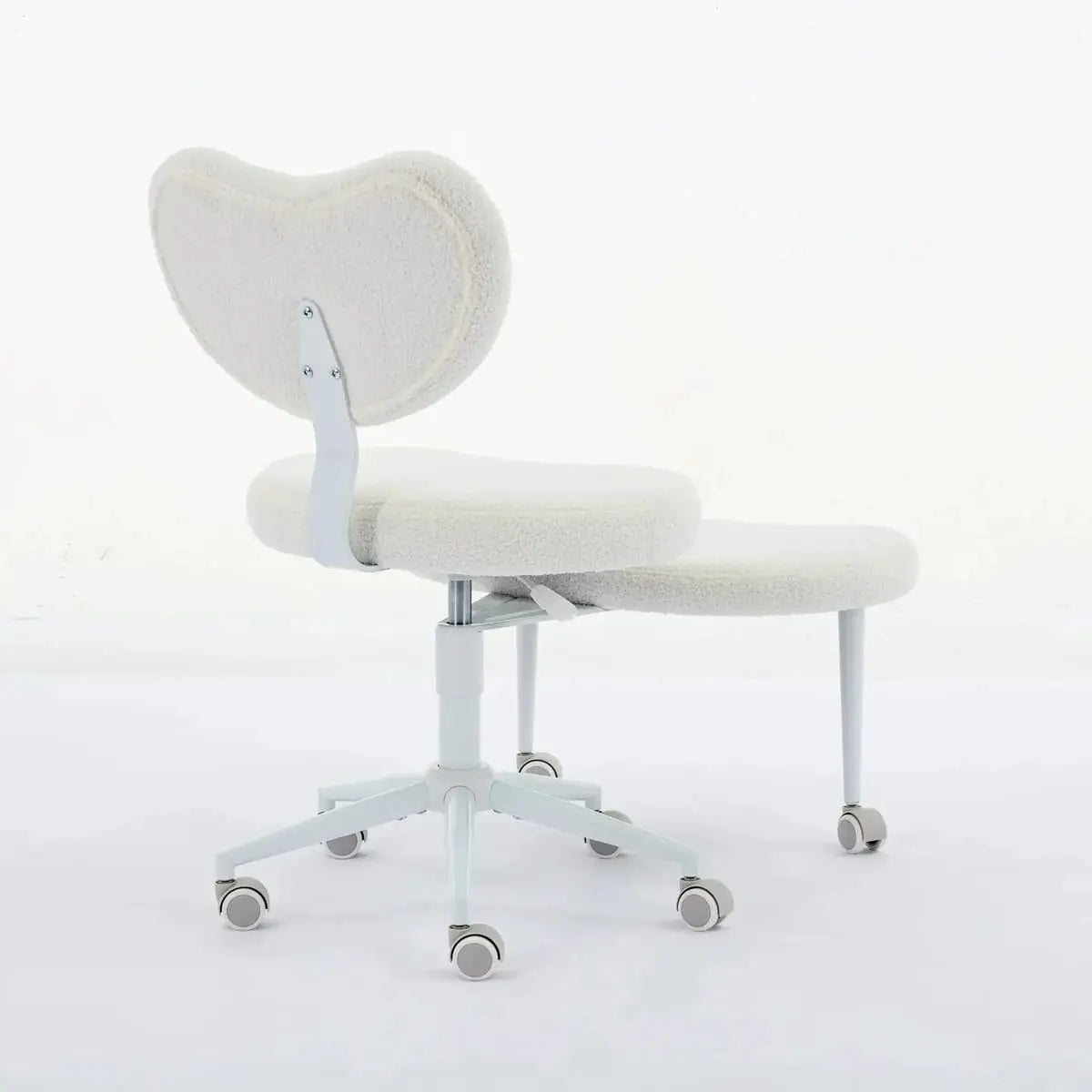 Ivory meditation chair with wheels by Platinum-Level Office Chairs, designed for cross-legged sitting and ADHD comfort.