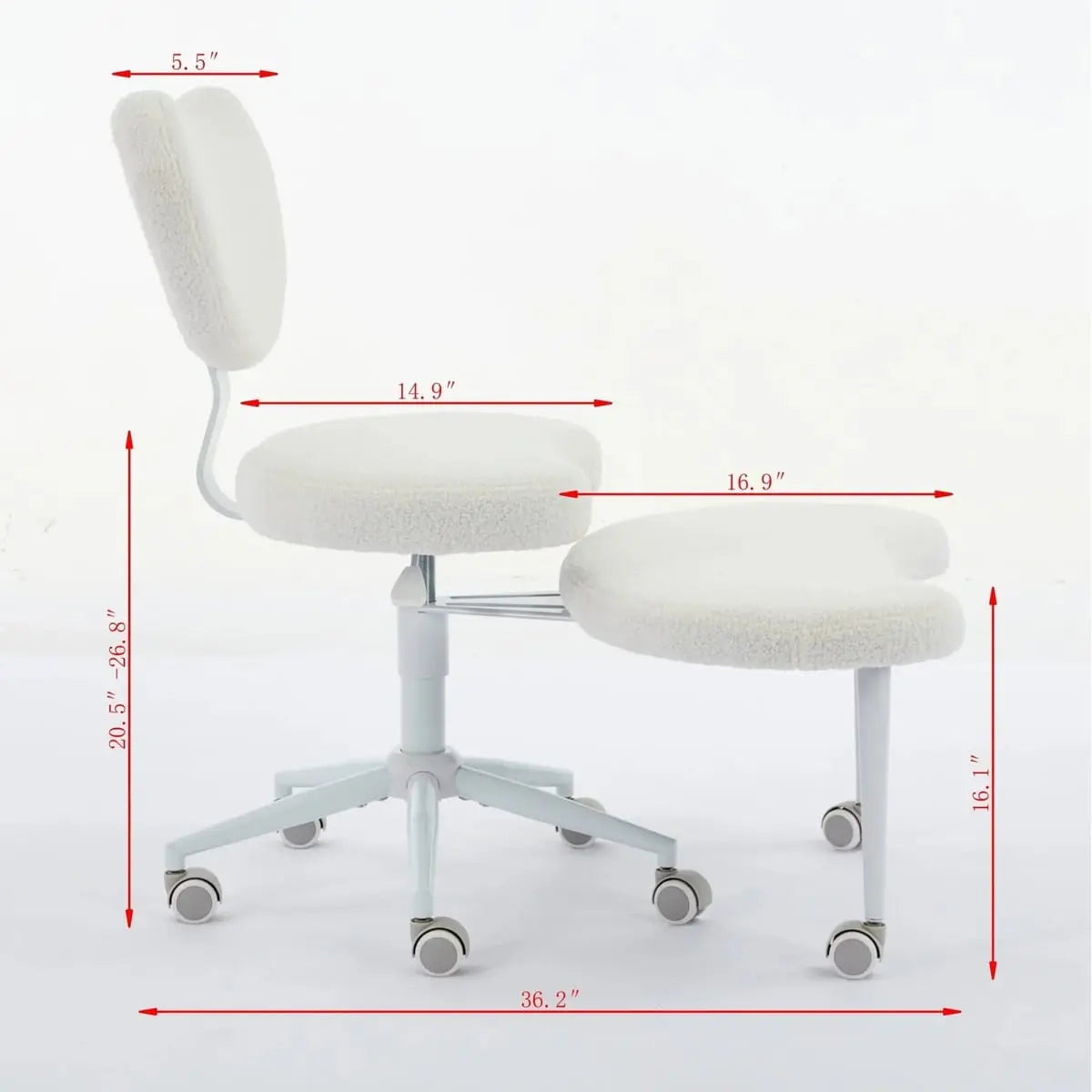 Ivory meditation chair with wheels for ADHD, platinum-level office chair designed for cross-legged sitting and comfort.