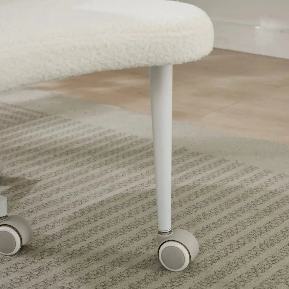 Ivory meditation chair with wheels, cross-legged design, suitable for ADHD, by Platinum-Level Office Chairs.