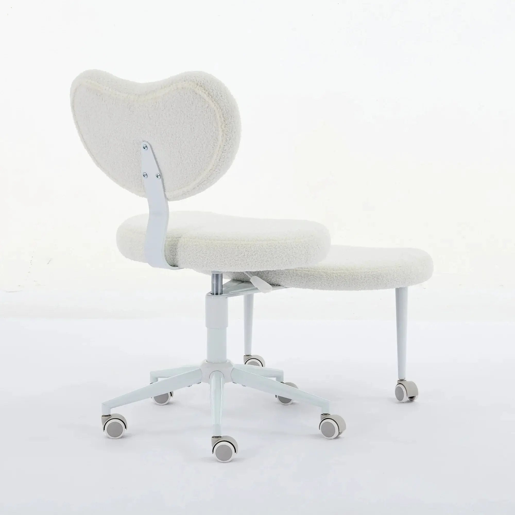 Ivory meditation chair with wheels, cross-legged desk chair by Platinum-Level Office Chairs, ergonomic design for comfort and flexibility.