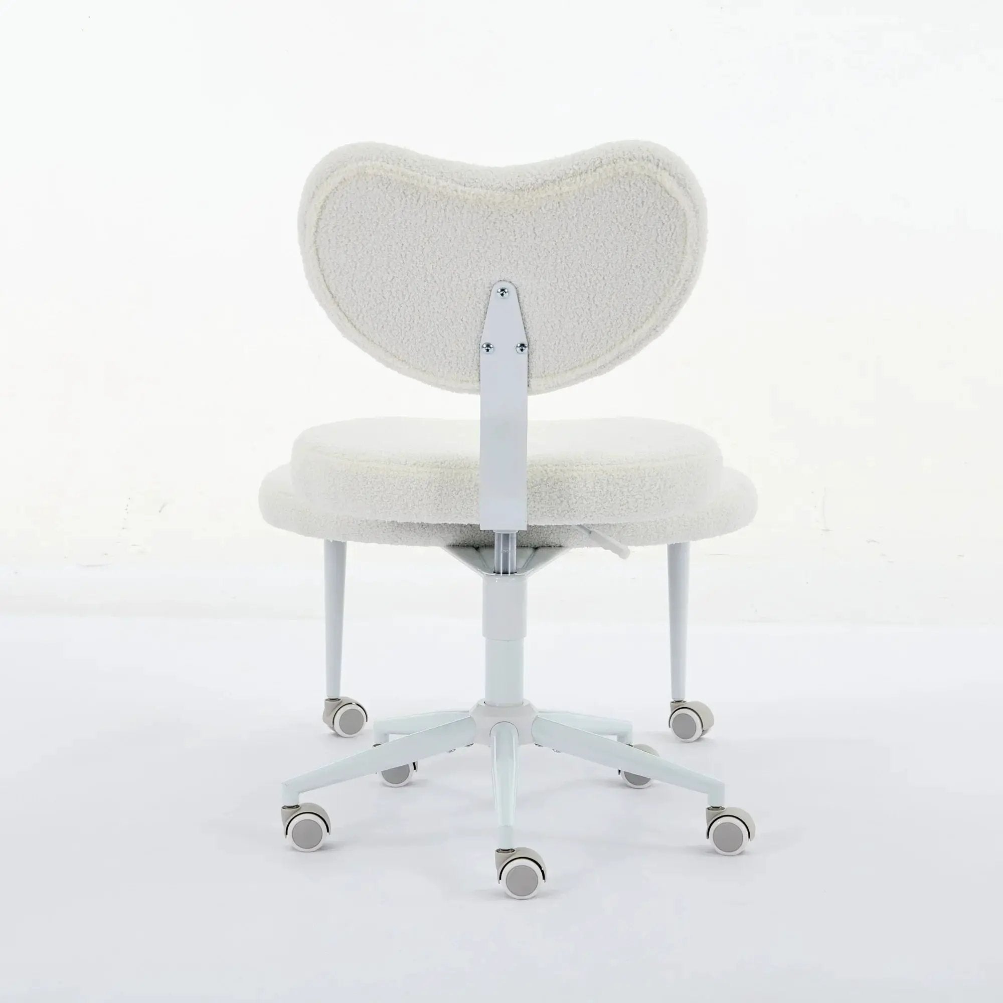 Ivory meditation chair with wheels by Platinum-Level Office Chairs, designed for cross-legged seating and desk use.