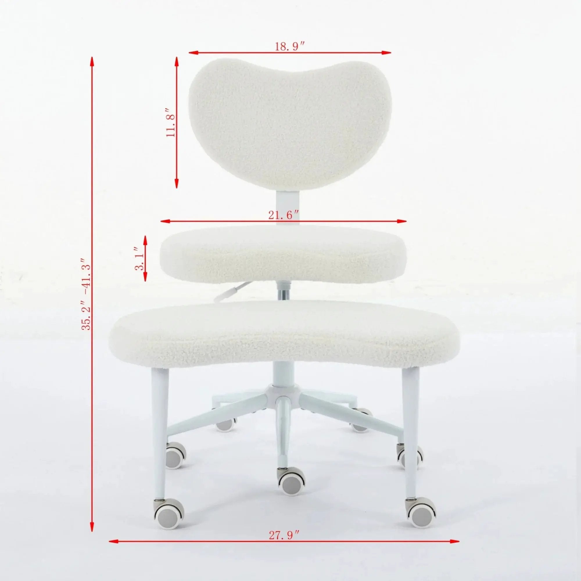Ivory meditation chair with wheels and cross-legged desk design by Platinum-Level Office Chairs, ideal for meditation and work.