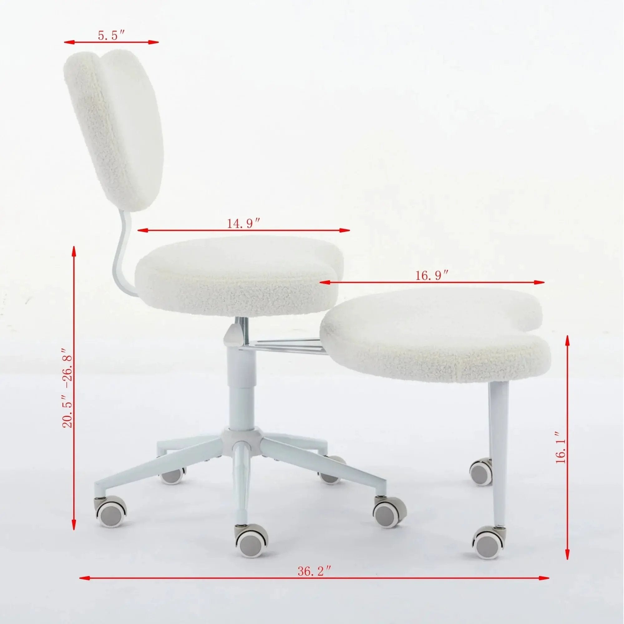 Ivory Platinum-Level Office Meditation Chair Plus Cross-Legged Desk Chair with wheels, cushioned seat and supportive backrest