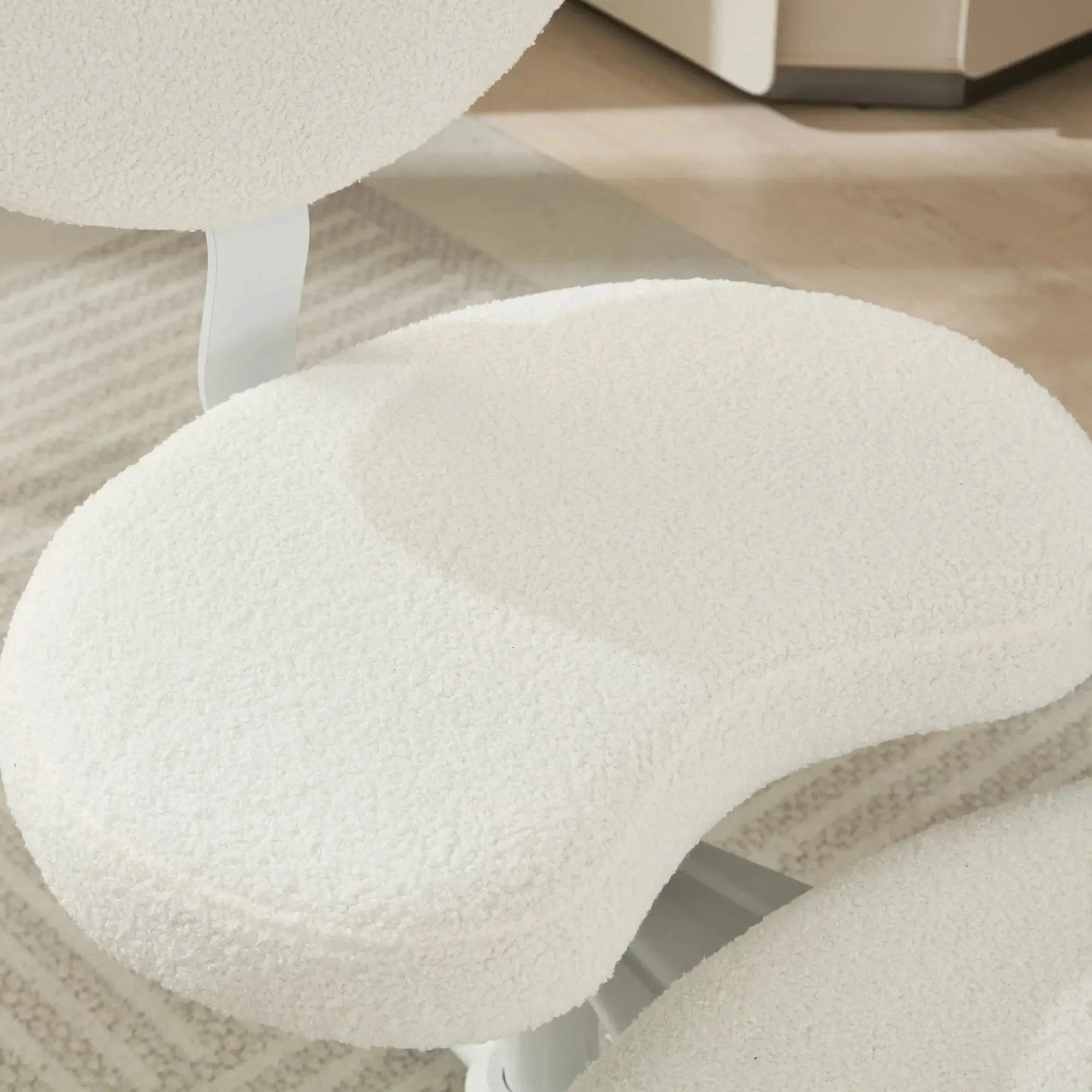 Ivory Platinum-Level Office Meditation Chair with wheels, cross-legged desk chair design, ergonomic for comfortable seating