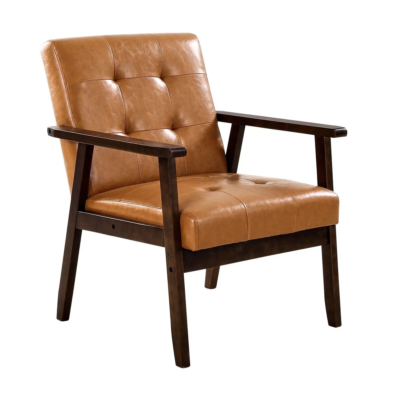 Mid-century modern accent chair by Platinum-Level Office Chairs with solid wood frame and non-slip base.