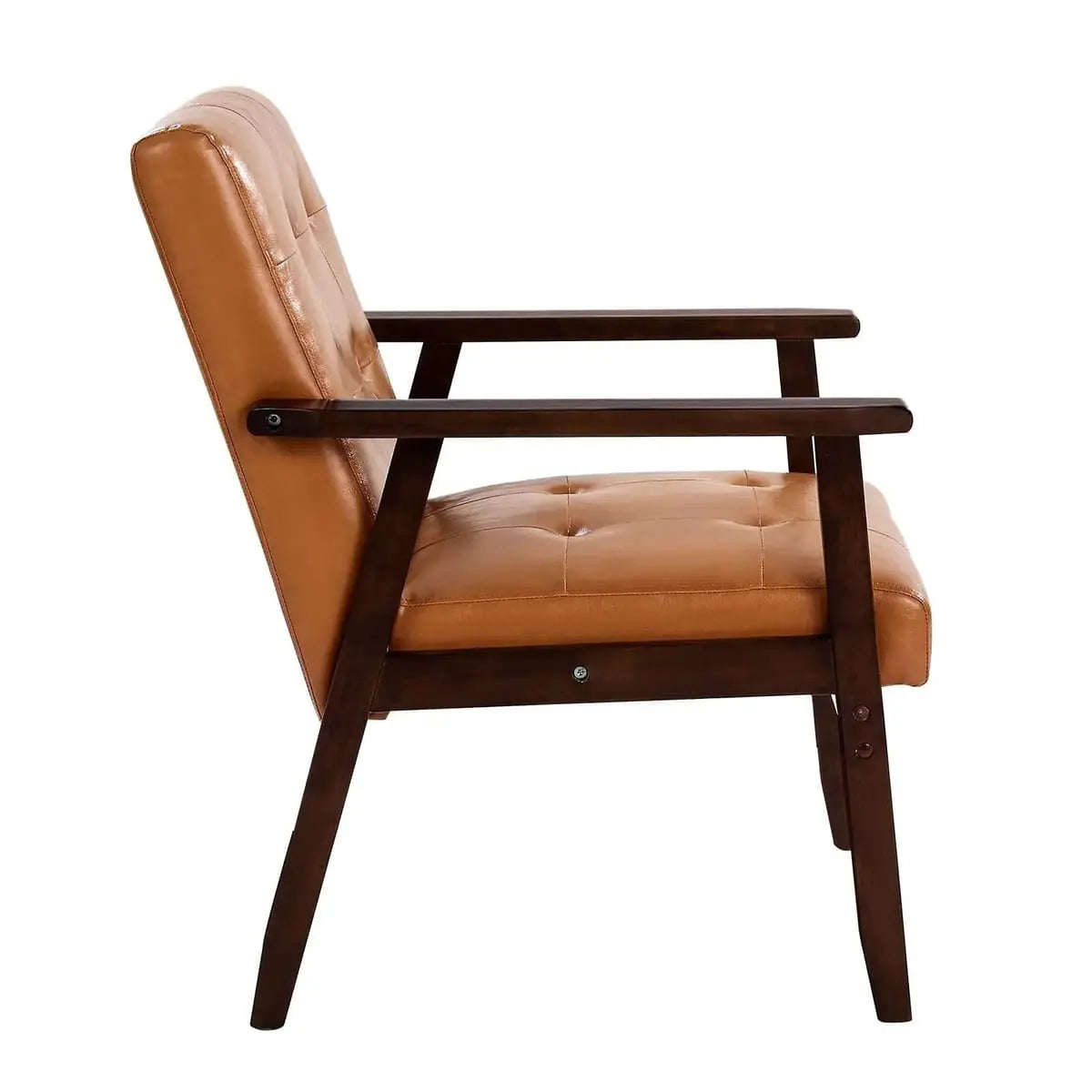 Mid-century modern accent chair with solid wood frame and non-slip base from Platinum-Level Office Chairs.
