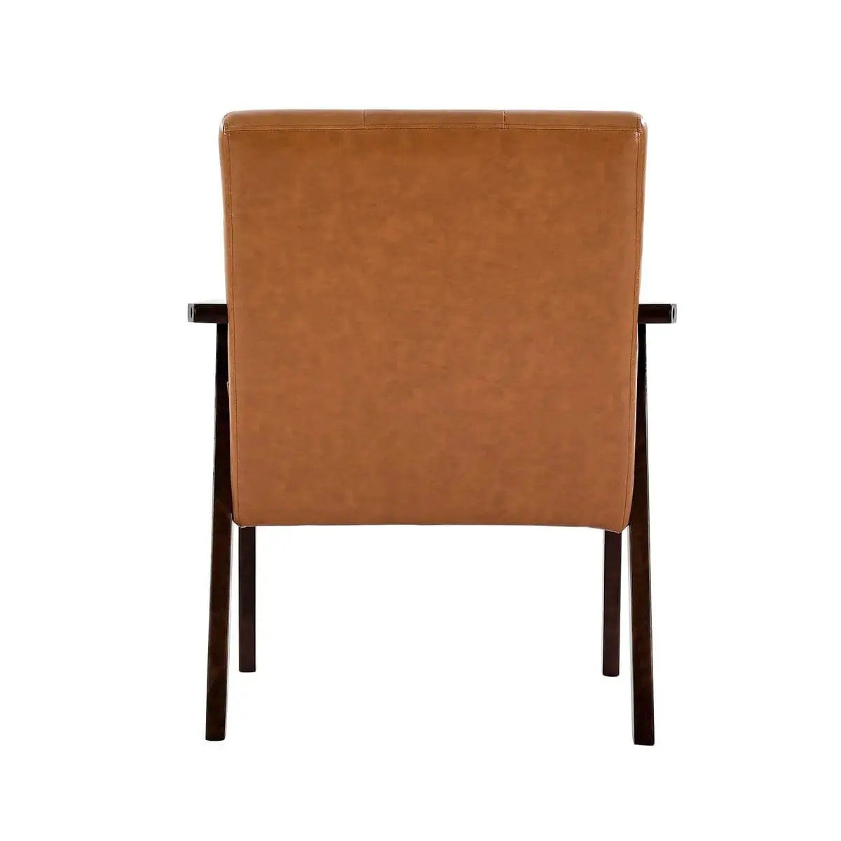 Mid-century modern accent chair by Platinum-Level Office Chairs with solid wood frame and non-slip base, shown from a front angle.