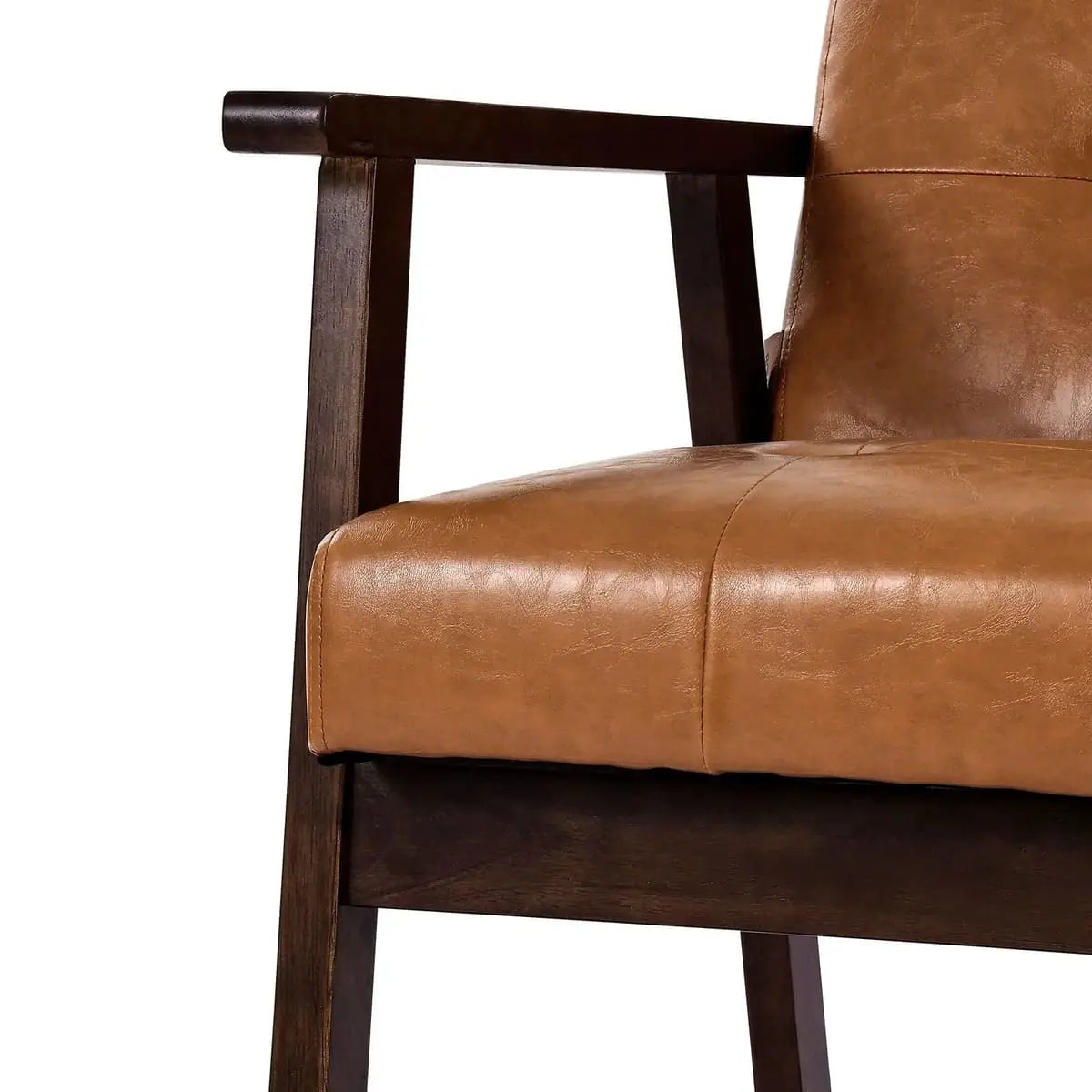 Mid-century modern accent chair by Platinum-Level Office Chairs with solid wood frame and non-slip bottom, stylish and comfortable.