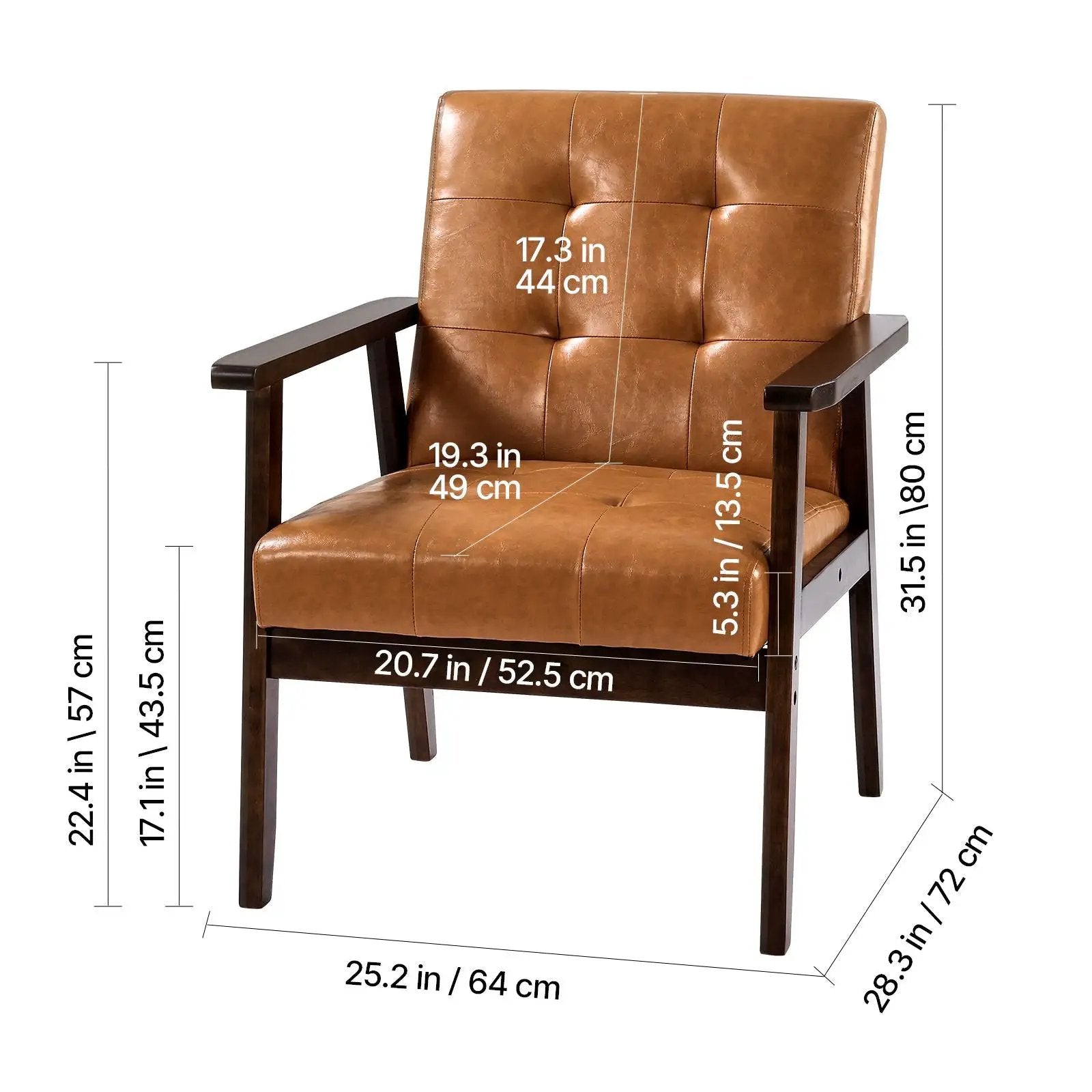 Mid-century modern accent chair by Platinum-Level Office Chairs with solid wood frame and non-slip base, stylish and comfortable seating.