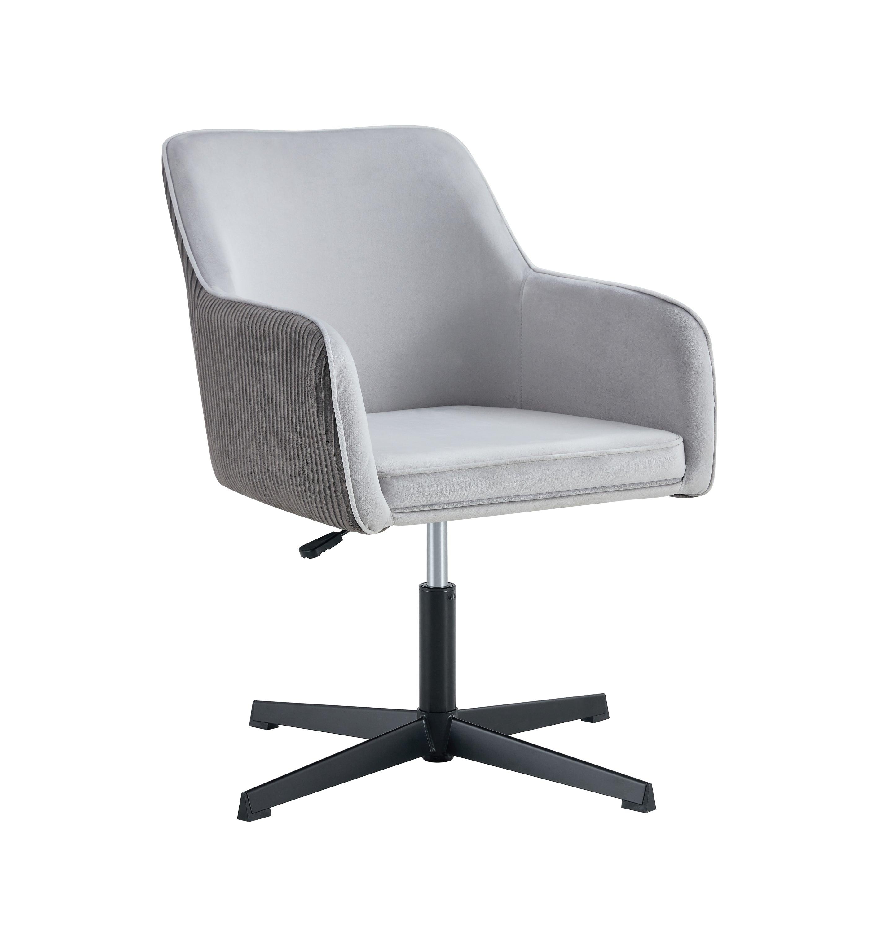Modern Desk Chair no Wheel, Ergonomic Office Chair Home Office Upholstered Chair, Swivel Arm diining Chairs with Metal Legs, Computer Chair for Bedroom, Reception Room, Living Room - Platinum-Level Office Chairs