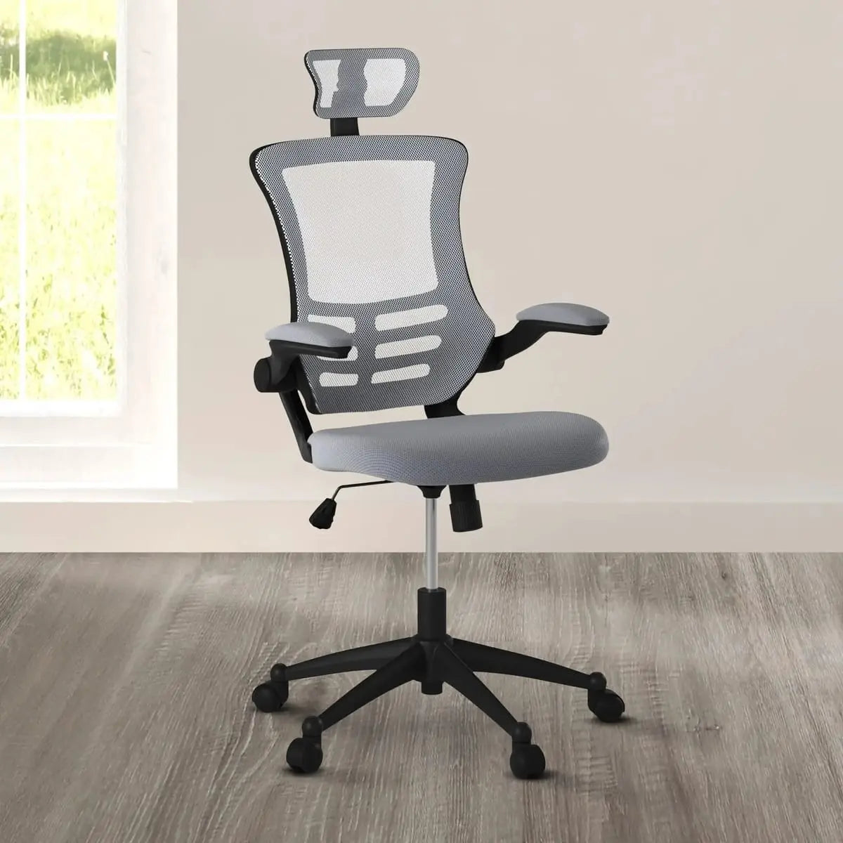 Modern Mesh Executive Office Chair With Headrest And Flip-Up Arms Platinum-Level Office Chairs