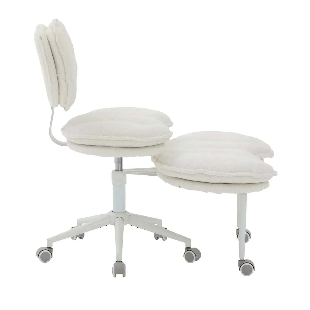 Plus size meditation chair with ivory teddy fleece and memory foam seat from Platinum-Level Office Chairs.