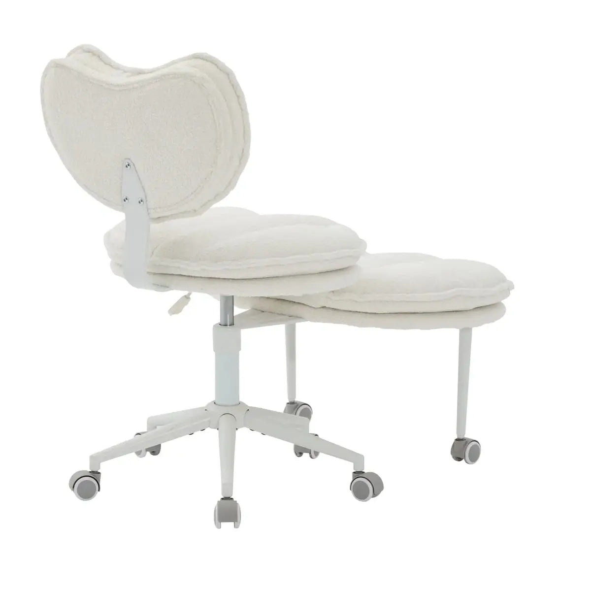 Plus size meditation chair with ivory teddy fleece and memory foam seat by Platinum-Level Office Chairs, designed for comfort and support.