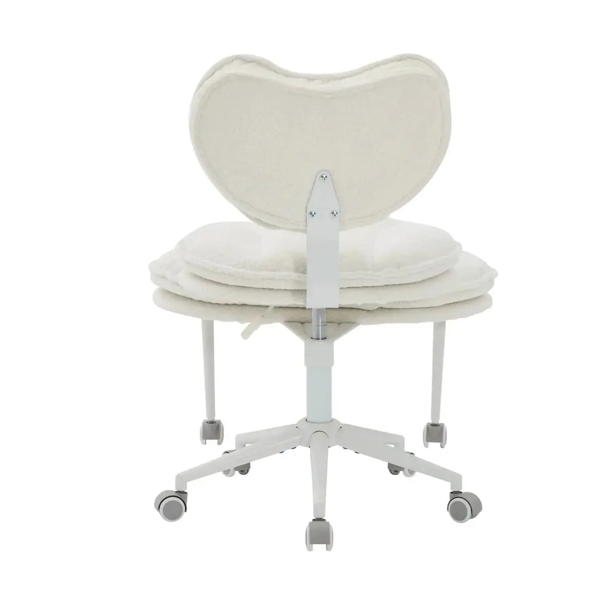 Plus size meditation chair with teddy fleece and memory foam seat in ivory, by Platinum-Level Office Chairs.