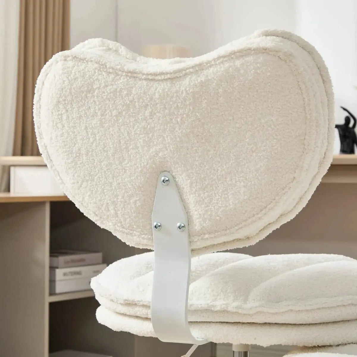 Plus size meditation chair by Platinum-Level Office Chairs with ivory teddy fleece and memory foam seat for comfortable relaxation.
