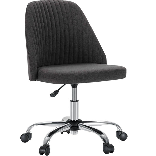 Stylish Adjustable Armless Swivel Task Chair for Home Office and Small Spaces with Wheels - Platinum-Level Office Chairs