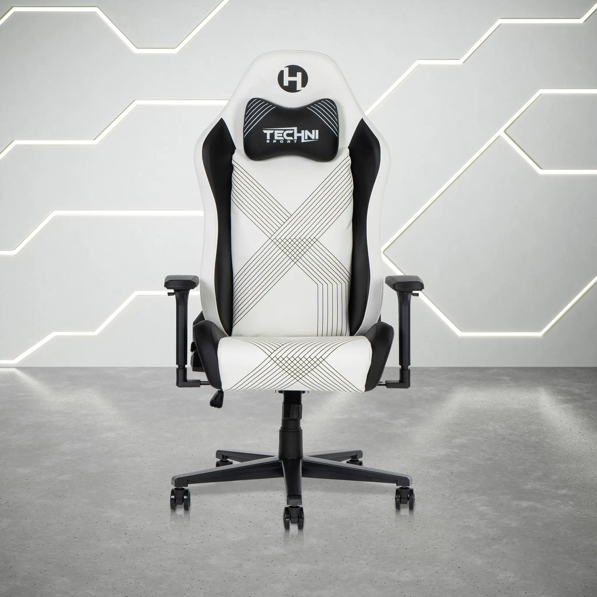 Techni Sport gaming chair with ergonomic design, all-day comfort memory foam seat, black and red upholstery by Platinum-Level Office Chairs