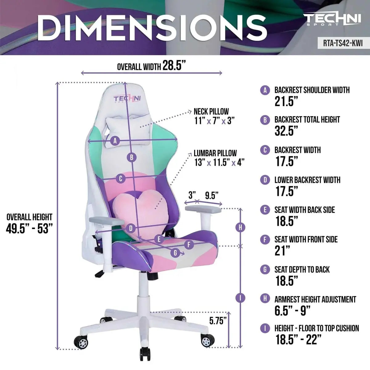 Techni Sport TS 42 Office Gaming Chair Ergonomic PU All Day Comfort
