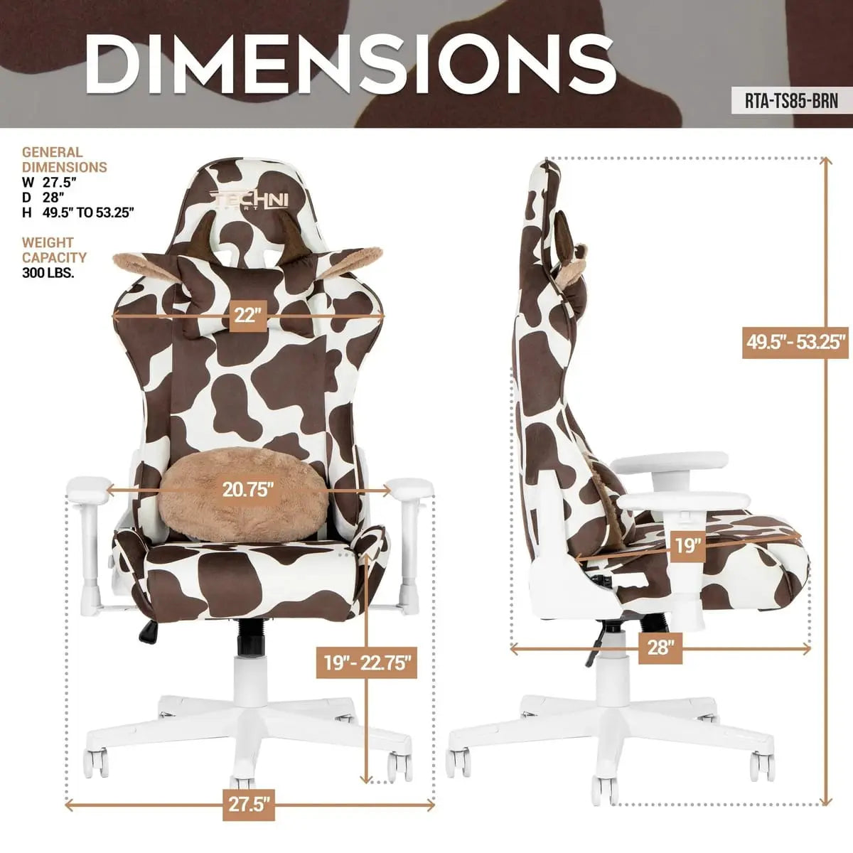 Platinum-Level Office Chairs Techni Sport TS85 gaming chair with ergonomic support, adjustable armrests, and cushioned seat.