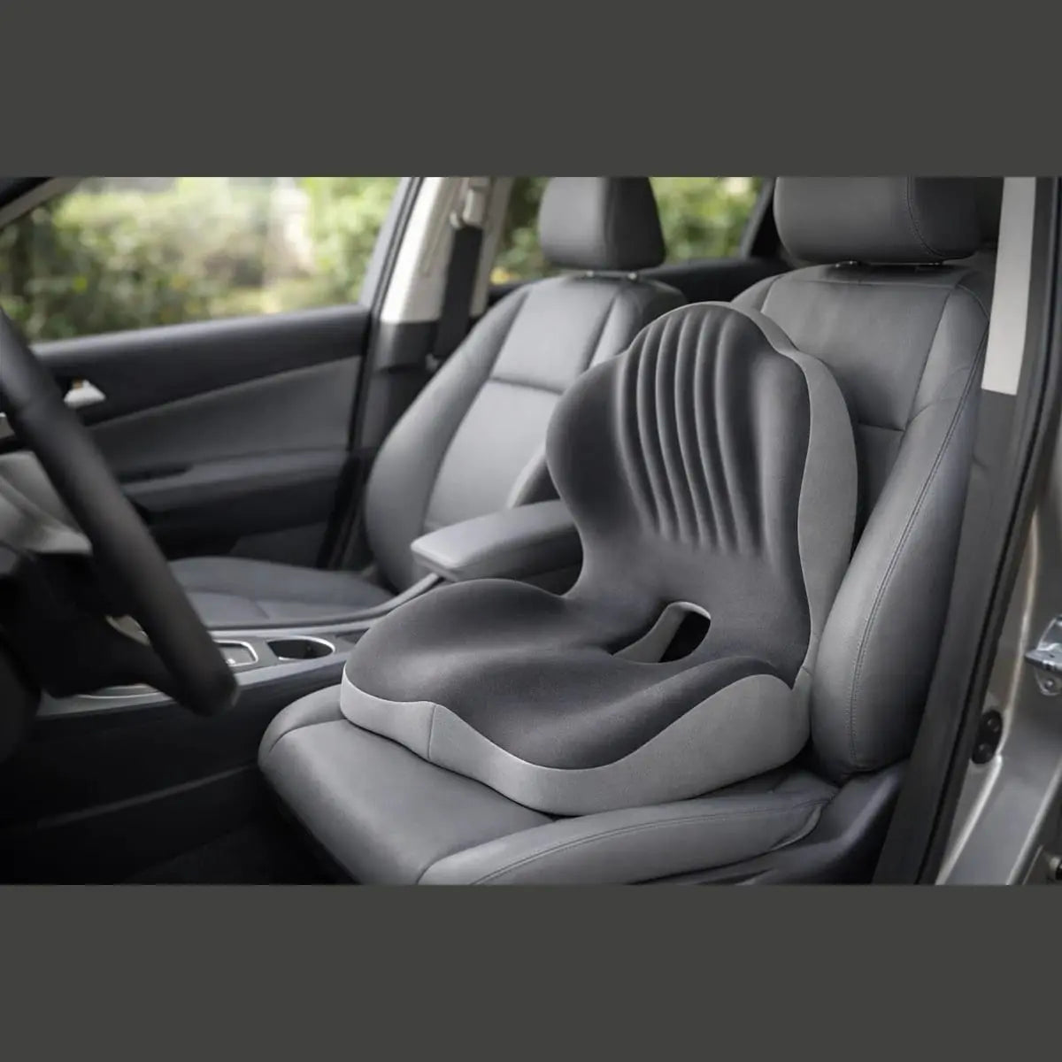 Elvix ergonomic memory foam seat cushion for office chair and car, providing tailbone pain relief and posture support.