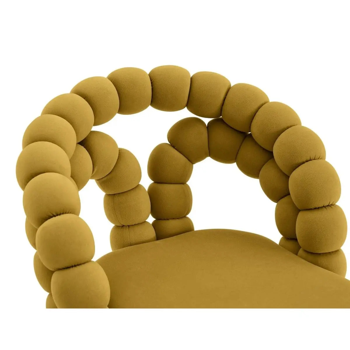 Velvet mustard yellow ergonomic swivel desk chair with gold base from Platinum-Level Office Chairs, showcasing a modern ergonomic design.