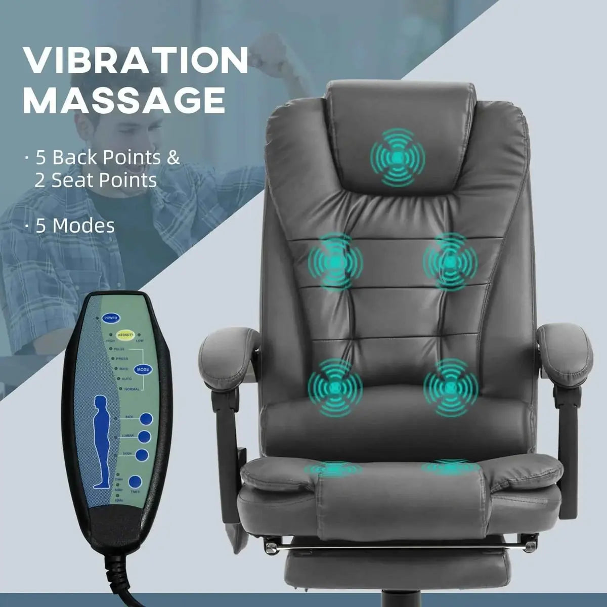 Vinsetto Premium Executive Office Chair with 7-Point Vibrating Massage