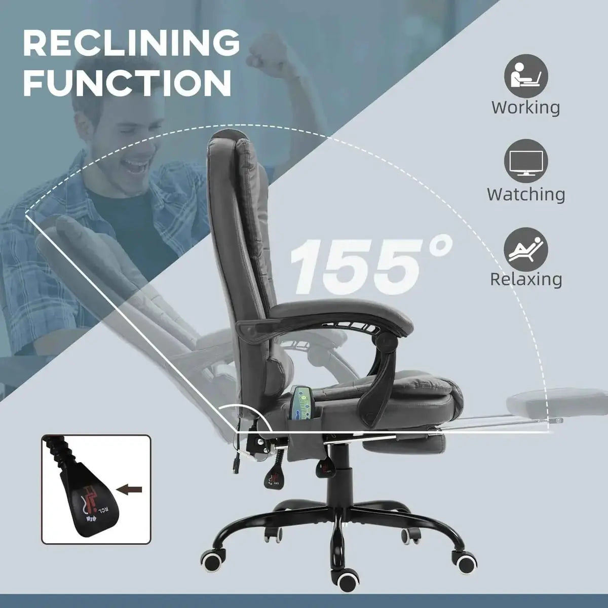 Vinsetto Premium Executive Office Chair with 7-Point Vibrating Massage