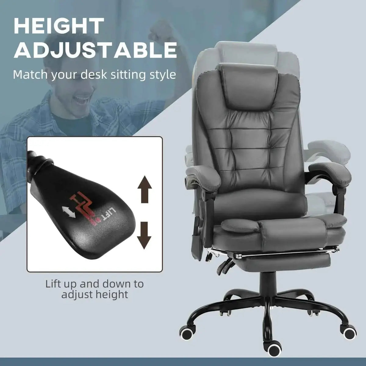 Vinsetto Premium Executive Office Chair with 7-Point Vibrating Massage