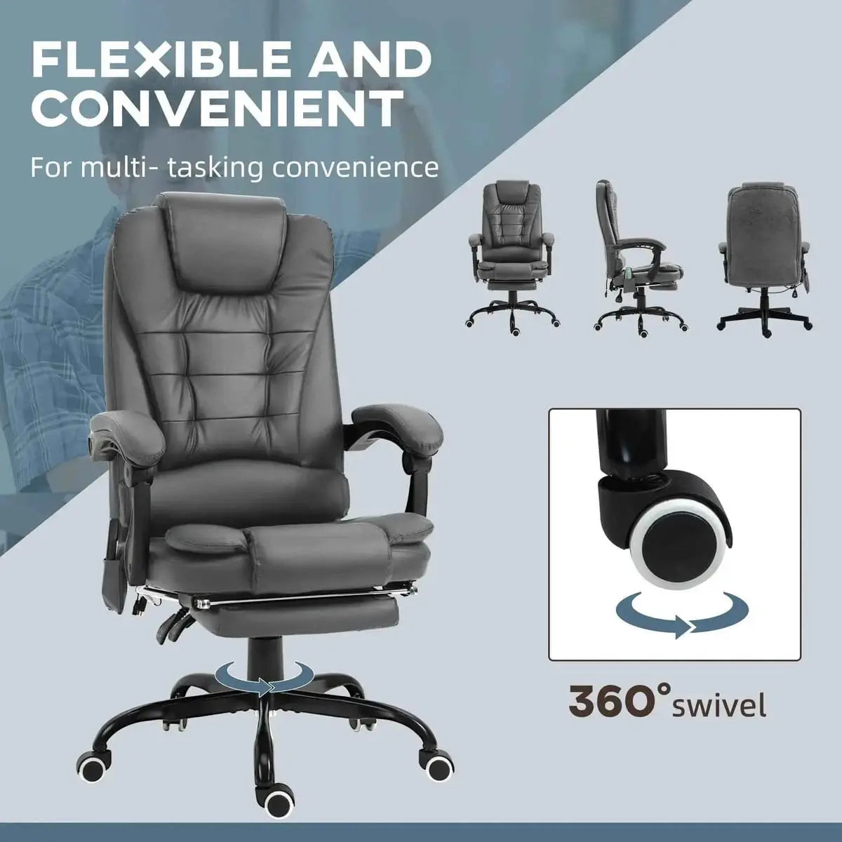 Vinsetto Premium Executive Office Chair with 7-Point Vibrating Massage