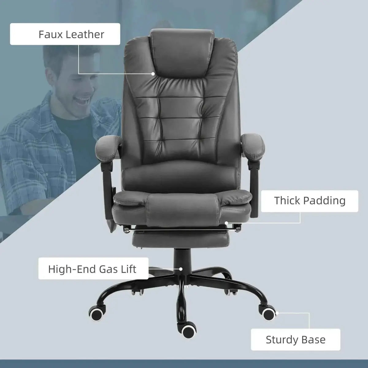 Vinsetto Premium Executive Office Chair with 7-Point Vibrating Massage