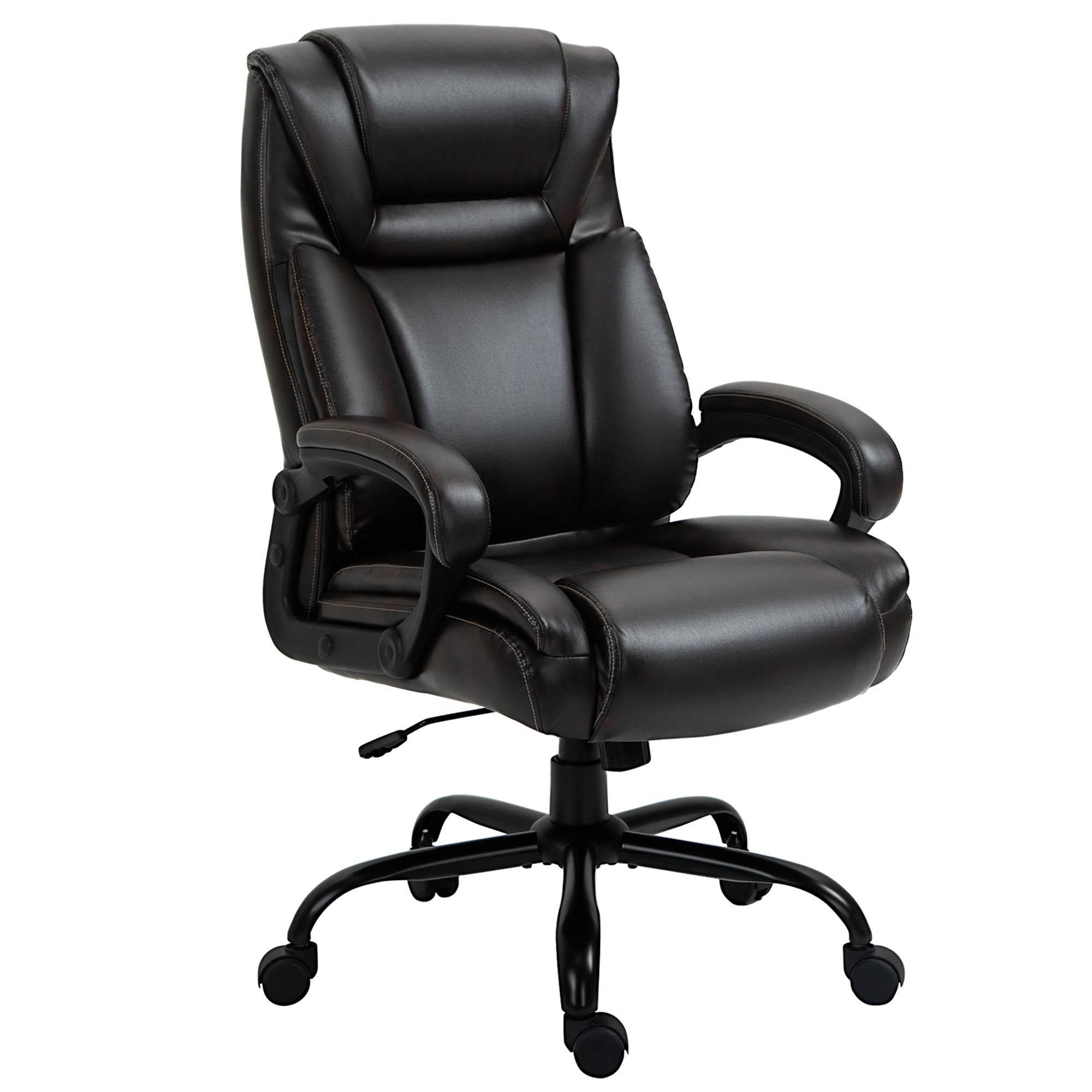 Vinsetto Ergonomic Big and Tall Executive Office Chair Brown PU Leather - Platinum-Level Office Chairs