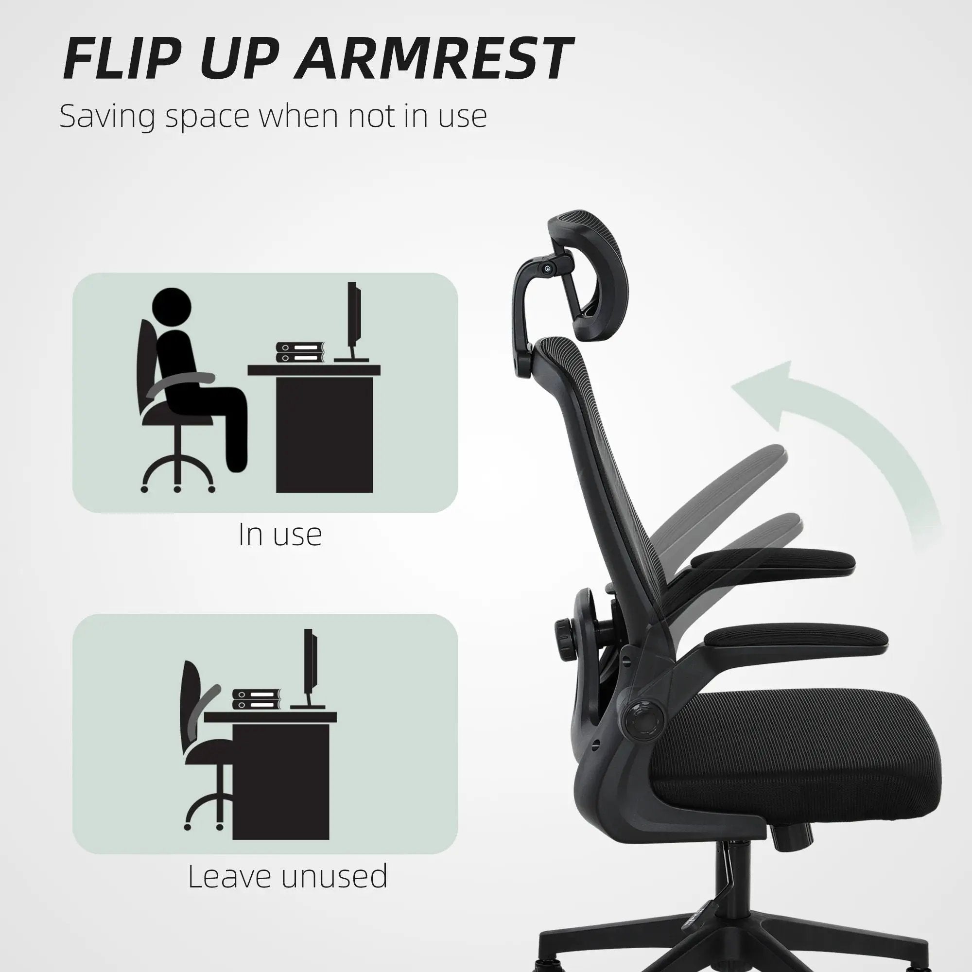 Black ergonomic mesh office chair with adjustable lumbar support and headrest, designed for comfort and support by Platinum-Level Office Chairs.