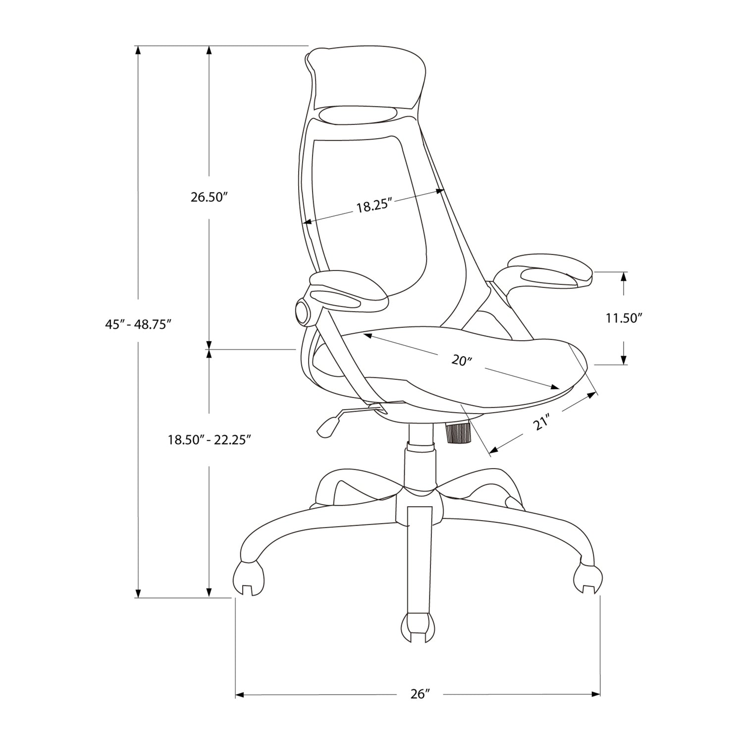 Platinum-Level Office Chairs ergonomic grey mesh office chair with adjustable height, swivel, chrome base, modern design.