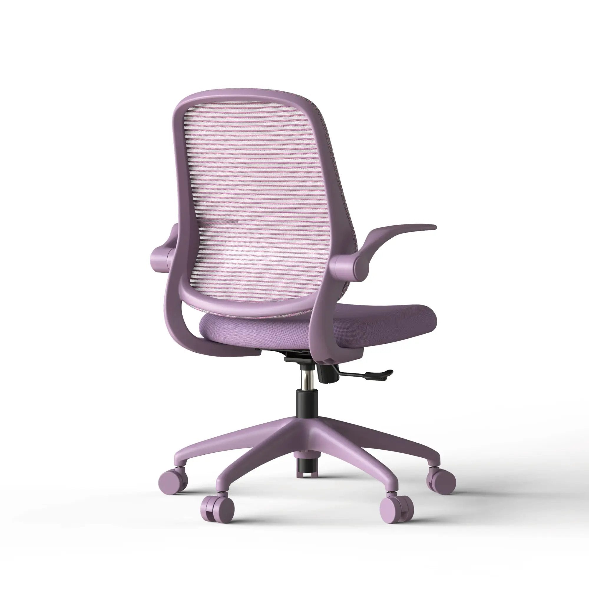 Purple ergonomic office chair with mesh back and integrated molded foam, designed for comfortable home office seating by Platinum-Level Office Chairs.